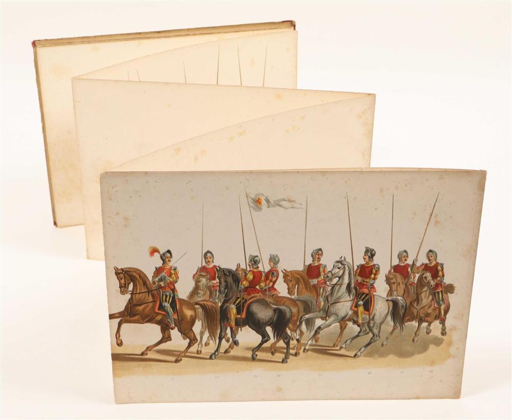 Grand 7.6m (299 Inch) Delft Student Corps Parade - Rare 1878 Leporello

Ce leporello rare et visuellement saisissant représente le défilé costumé du corps étudiant de Delft qui s'est tenu le 9 juillet 1878, commémorant l'entrée de Guillaume VI, duc