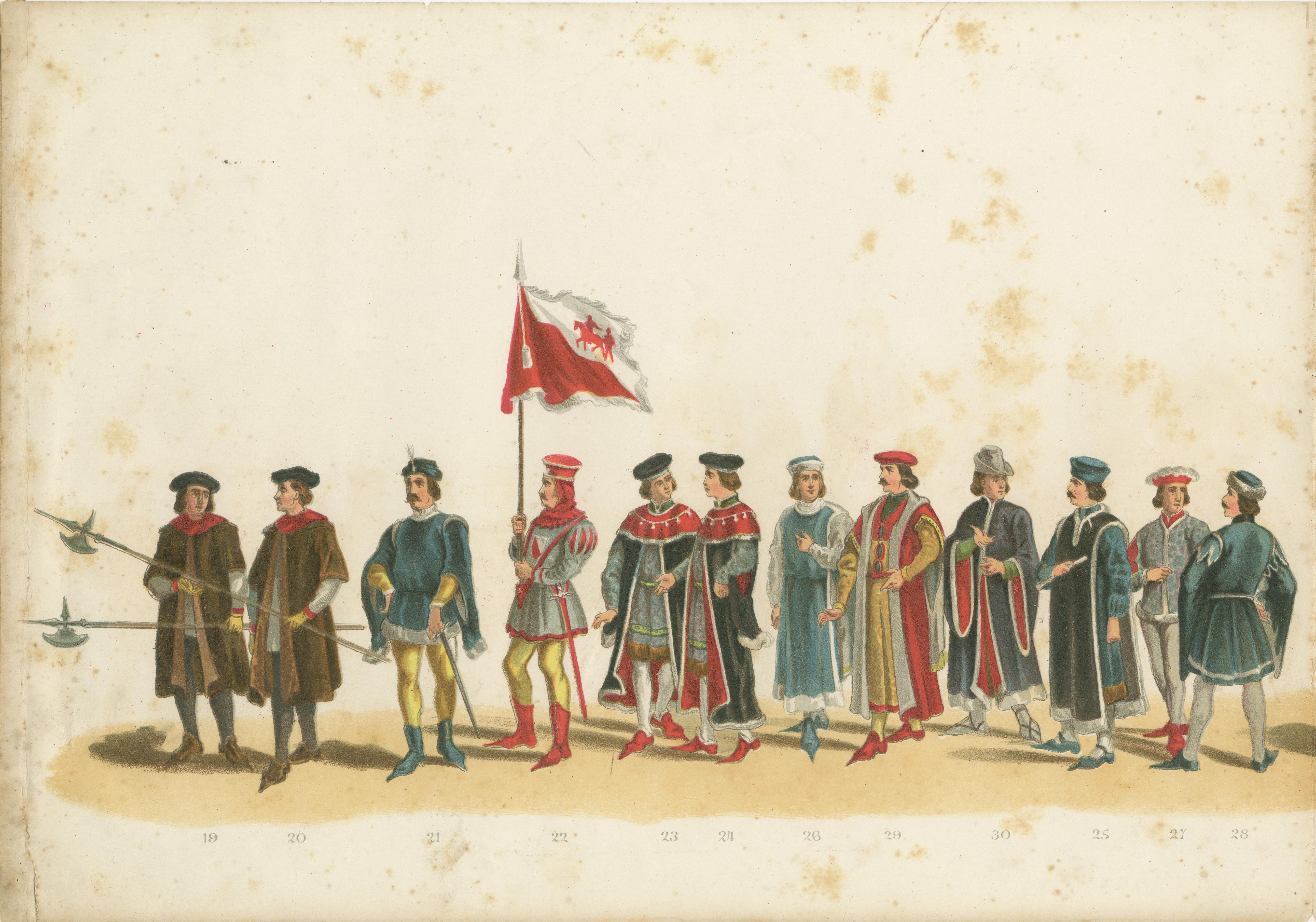 Grand 7.6m (299 Inch) Delft Student Corps Parade - Rare 1878 Leporello en vente 1