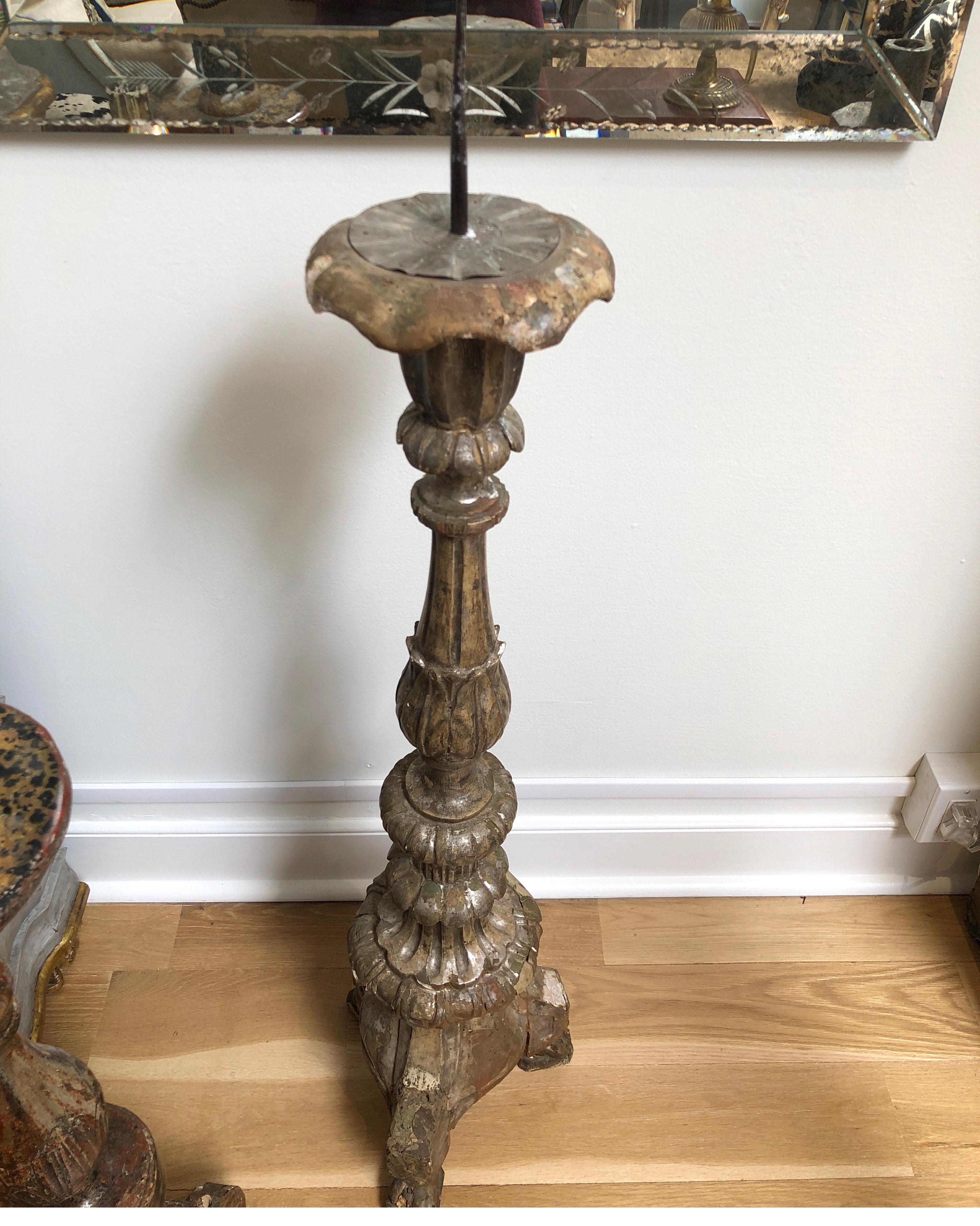 Grand Antique 18th Century French Alter Candlesticks or Candelabra Prickets 1