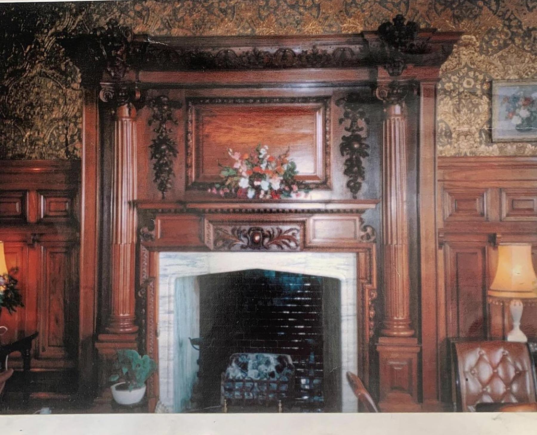 Grand Antique 19th C Carved Walnut Fire Surround Provenance Castle Levan Manor 1