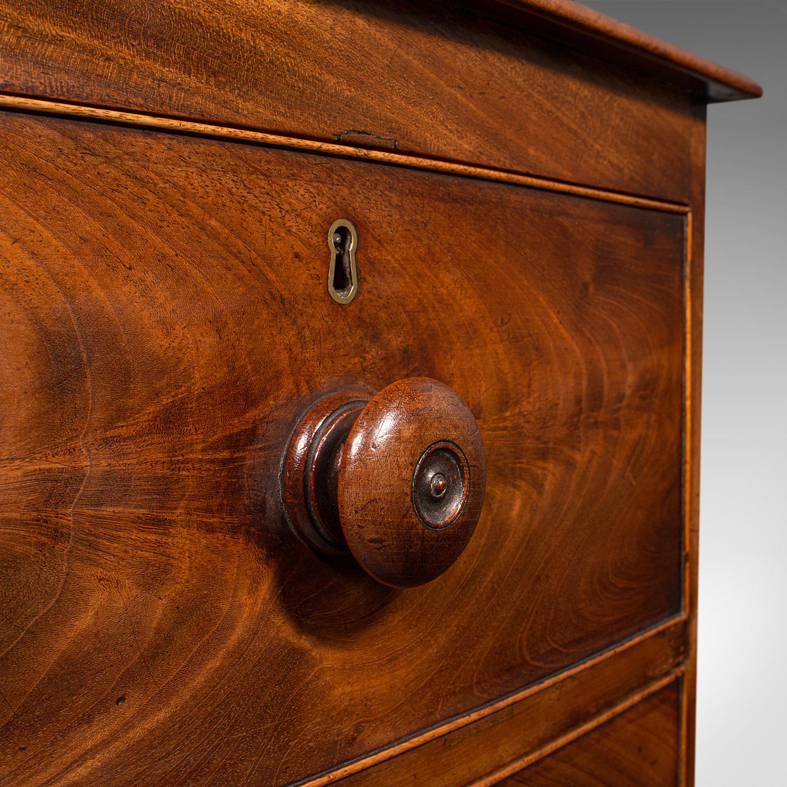 Grand Antique Bow Front Chest of Drawers, English, Tallboy, Georgian, Circa 1780 3