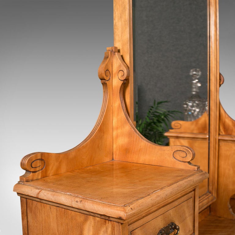 Grand Antique Dressing Table, Scottish, Satinwood, Bedroom, Vanity, Victorian For Sale 5