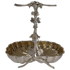 Grand Antique English Grape Dish by Mappin & Webb, Reg. 1887