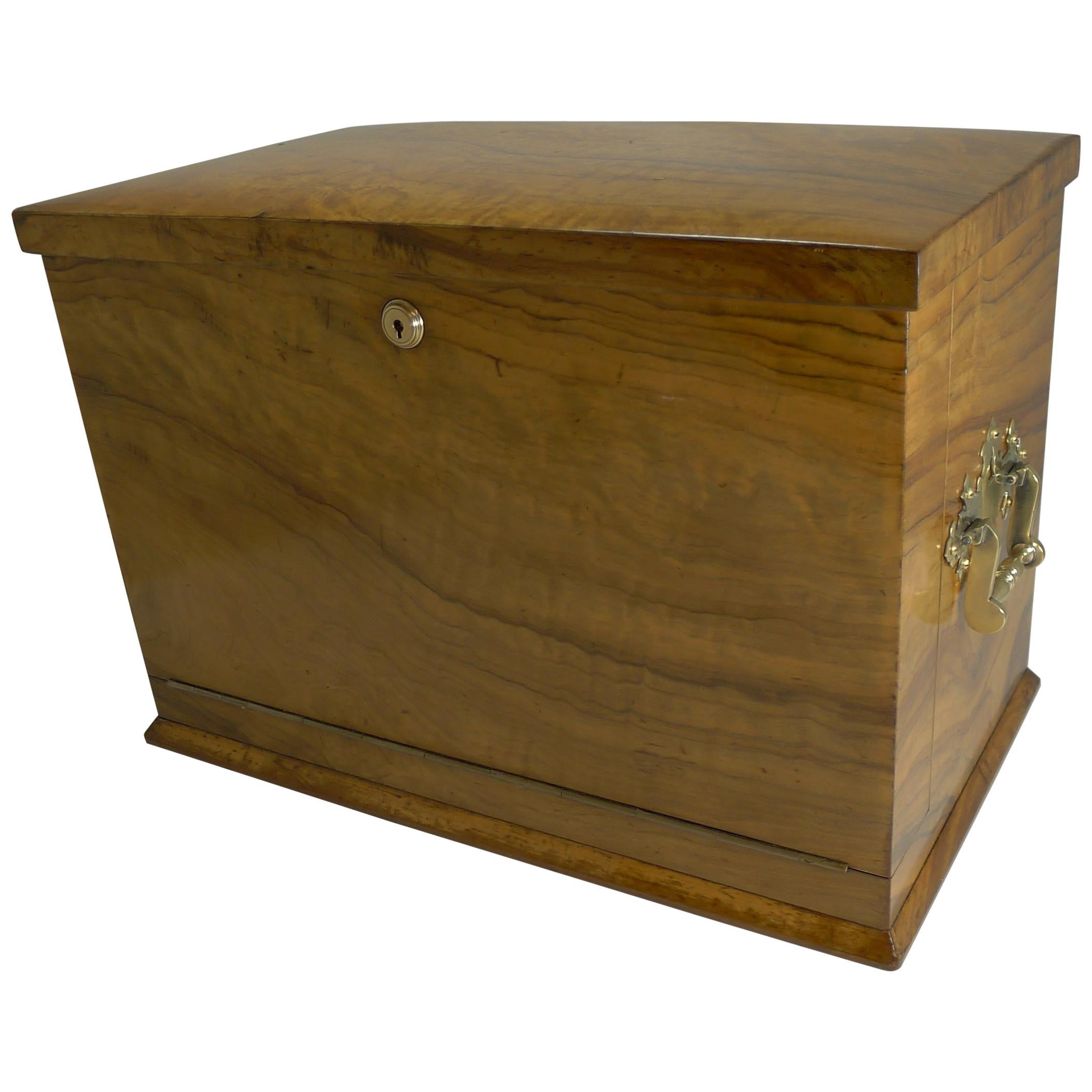 Grand Antique English Olivewood Writing Box / Cabinet, circa 1890 For Sale