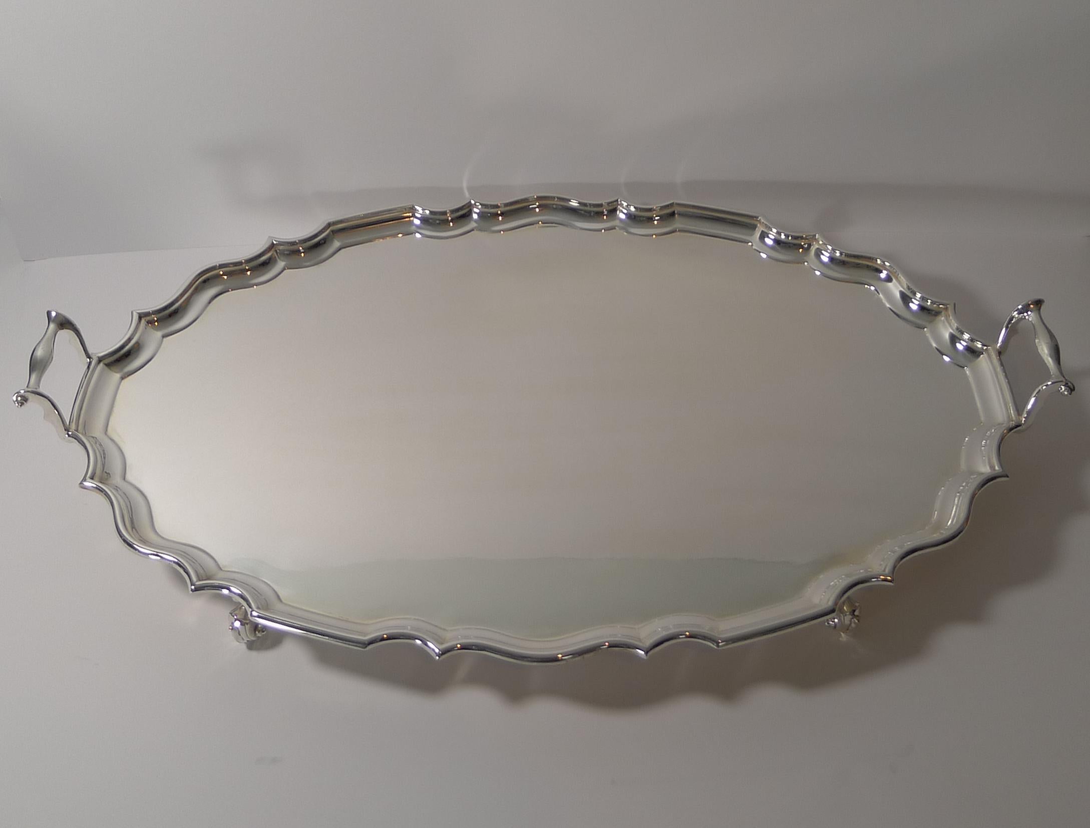 Late 19th Century Grand Antique English Serving / Drinks Tray by Mappin & Webb, circa 1899