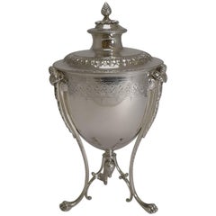 Grand Antique English Silver Plate Biscuit Box by Martin Hall & Co., circa 1860
