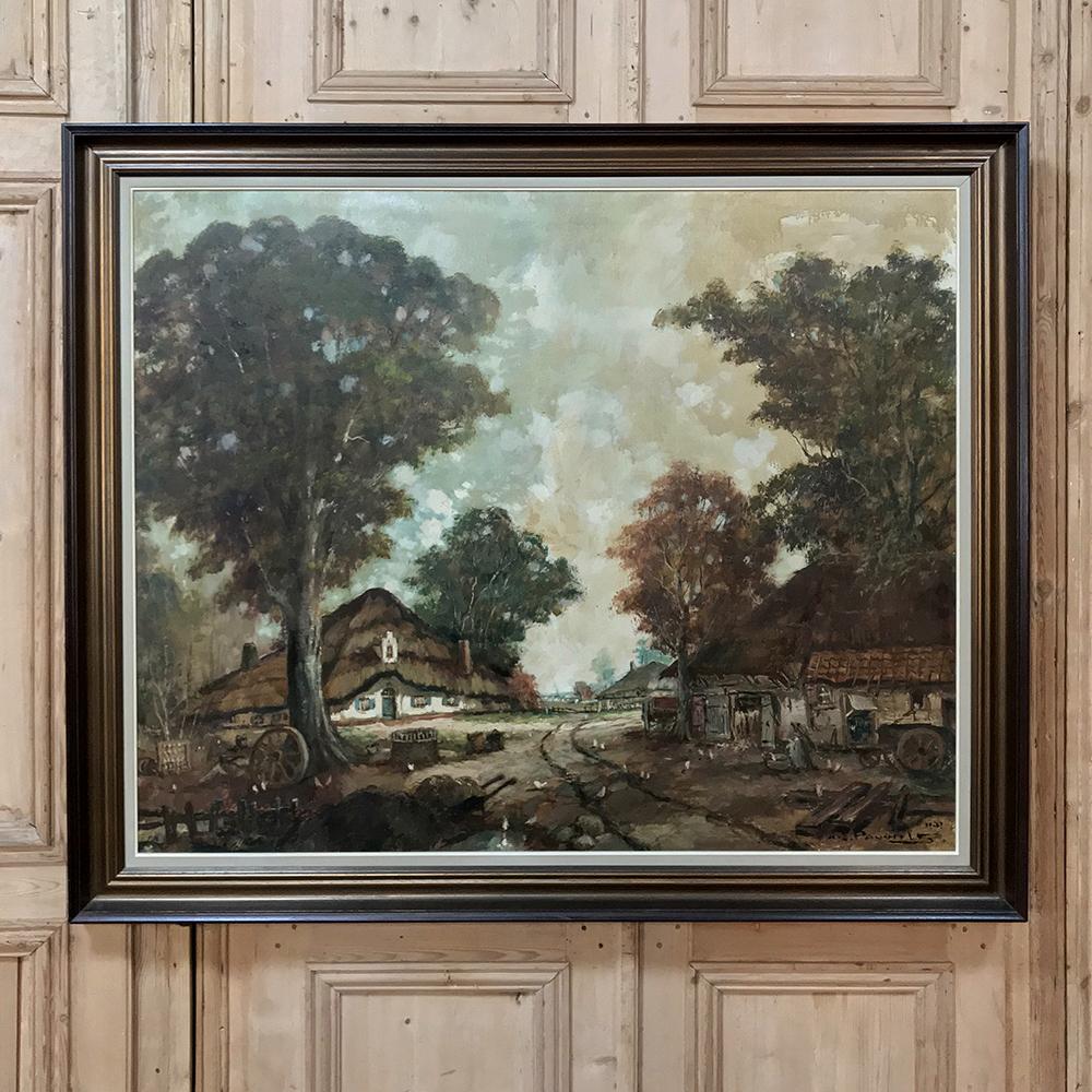 Belgian Grand Antique Framed Oil Painting on Canvas by Pauwels