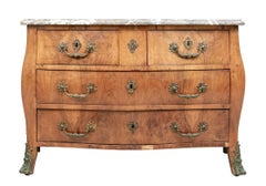 Antique French Bombé Chest With Marble Top for Restoration