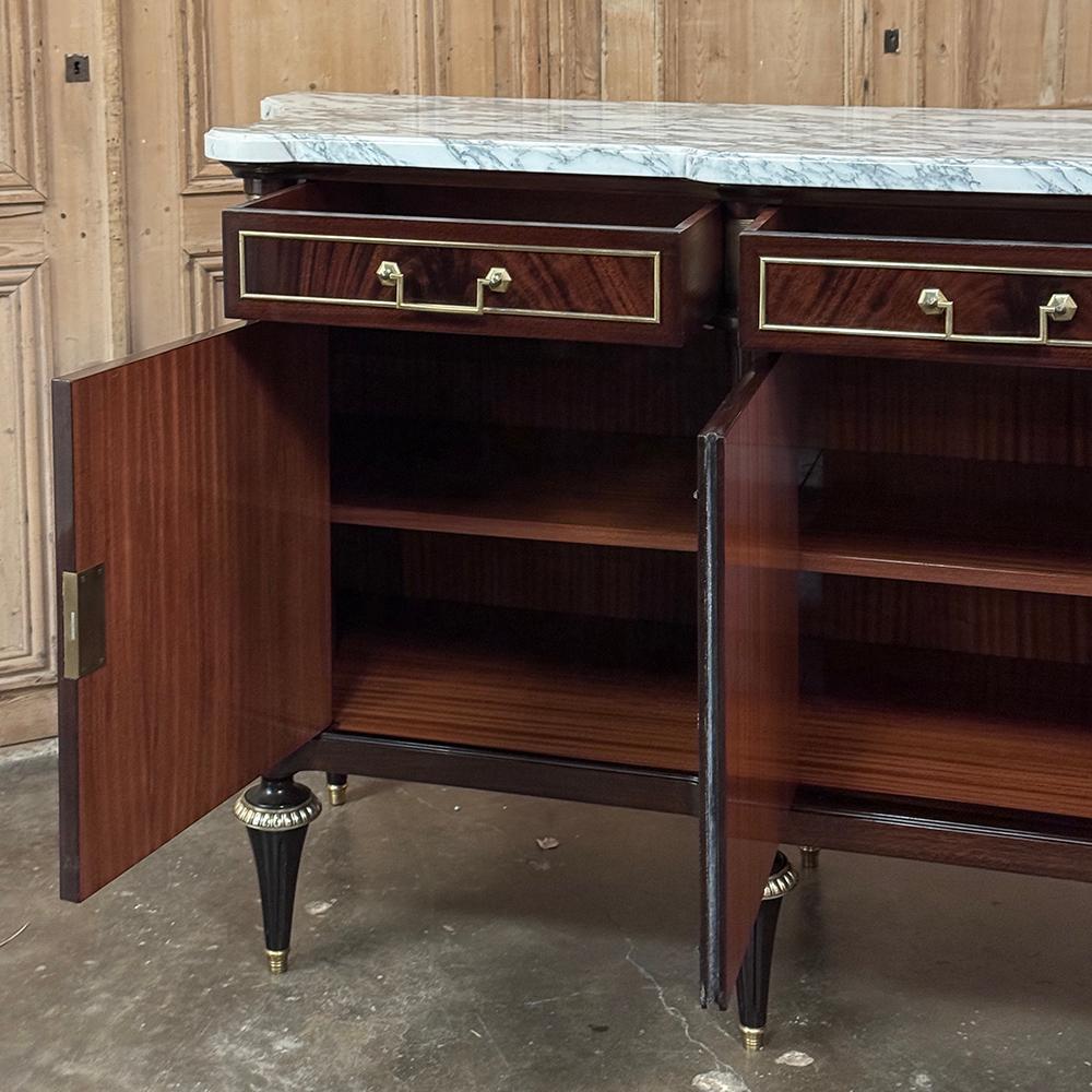 Grand Antique French Directoire Style Marble Top Mahogany Buffet in vendita 4