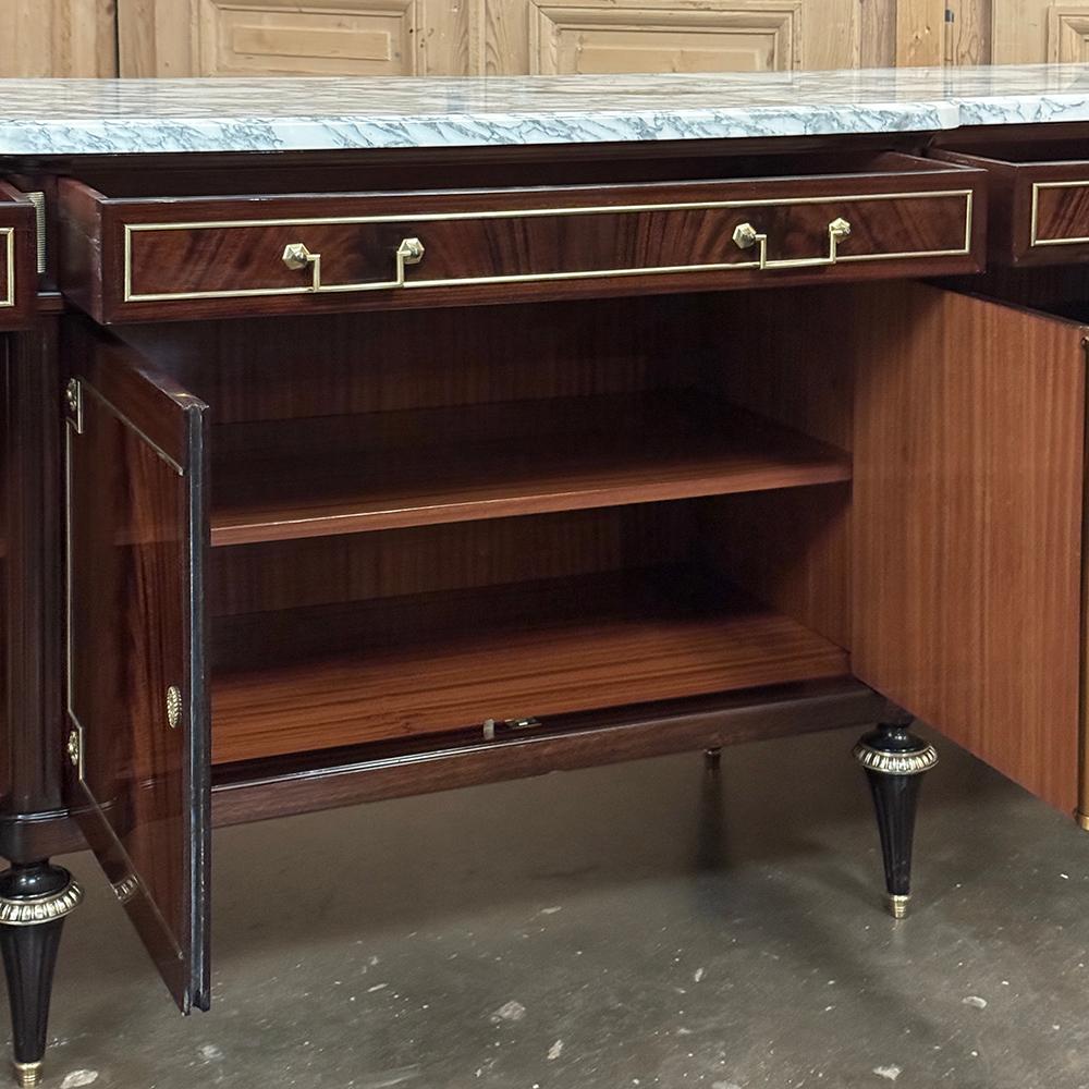 Grand Antique French Directoire Style Marble Top Mahogany Buffet in vendita 5