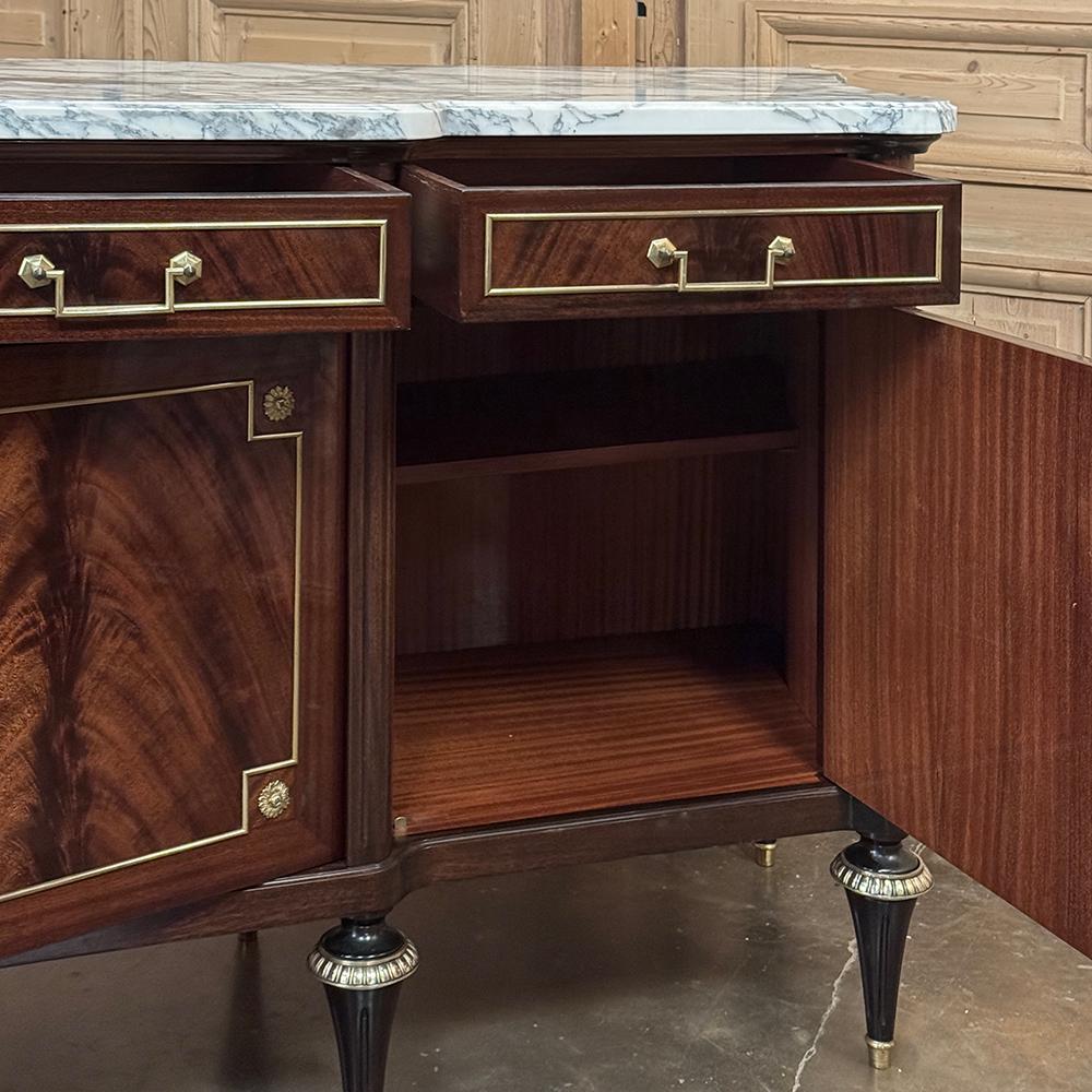 Grand Antique French Directoire Style Marble Top Mahogany Buffet in vendita 6