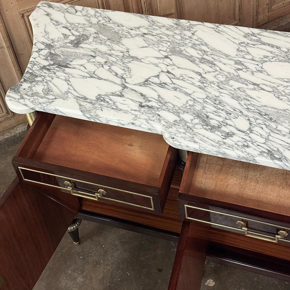 Grand Antique French Directoire Style Marble Top Mahogany Buffet in vendita 7