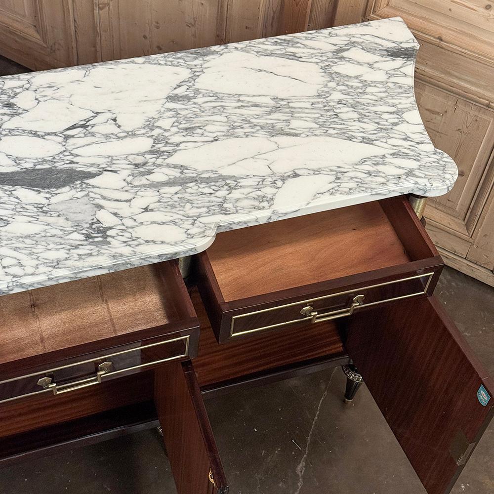 Grand Antique French Directoire Style Marble Top Mahogany Buffet in vendita 9
