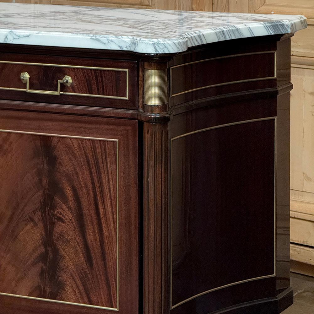Grand Antique French Directoire Style Marble Top Mahogany Buffet in vendita 10