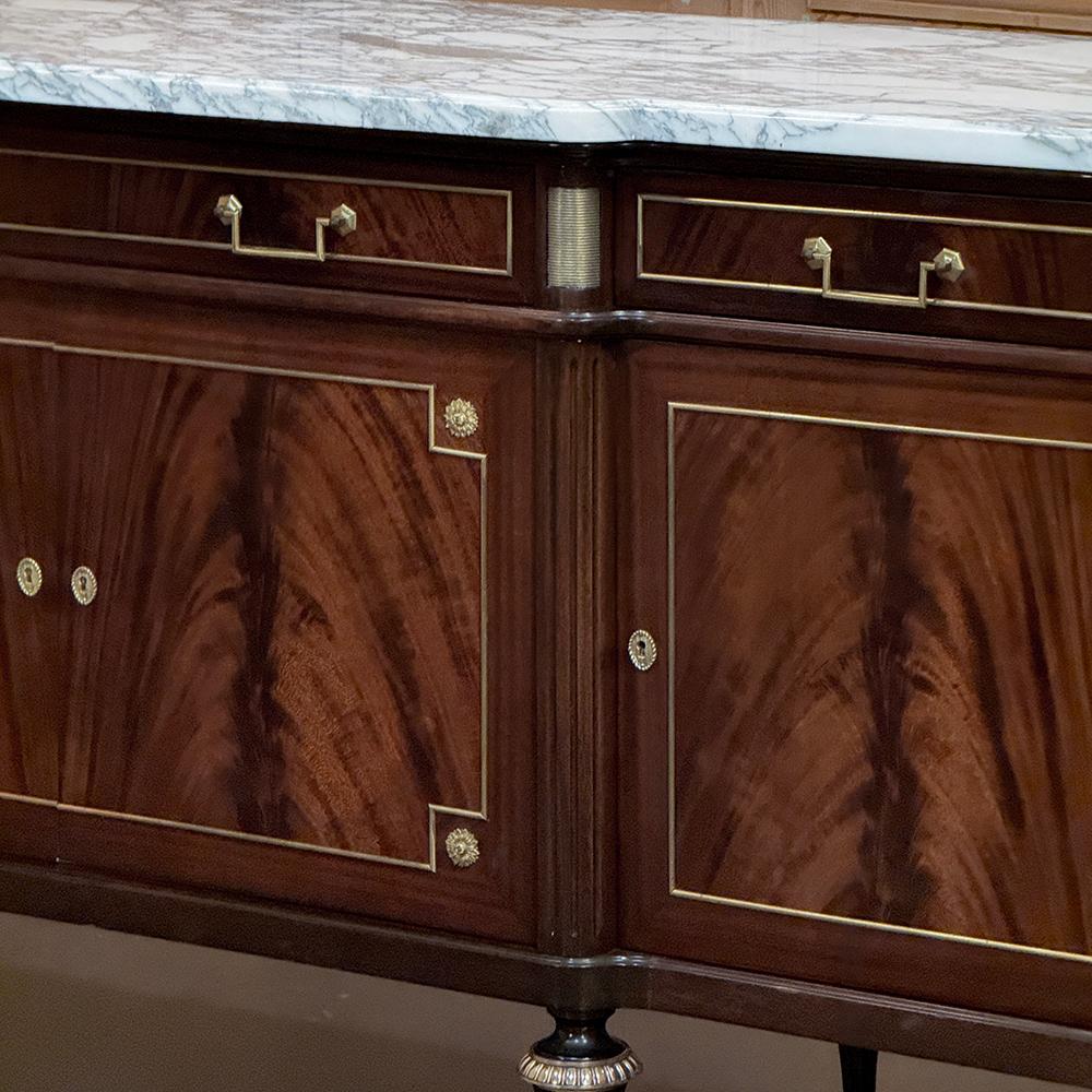 Grand Antique French Directoire Style Marble Top Mahogany Buffet in vendita 12