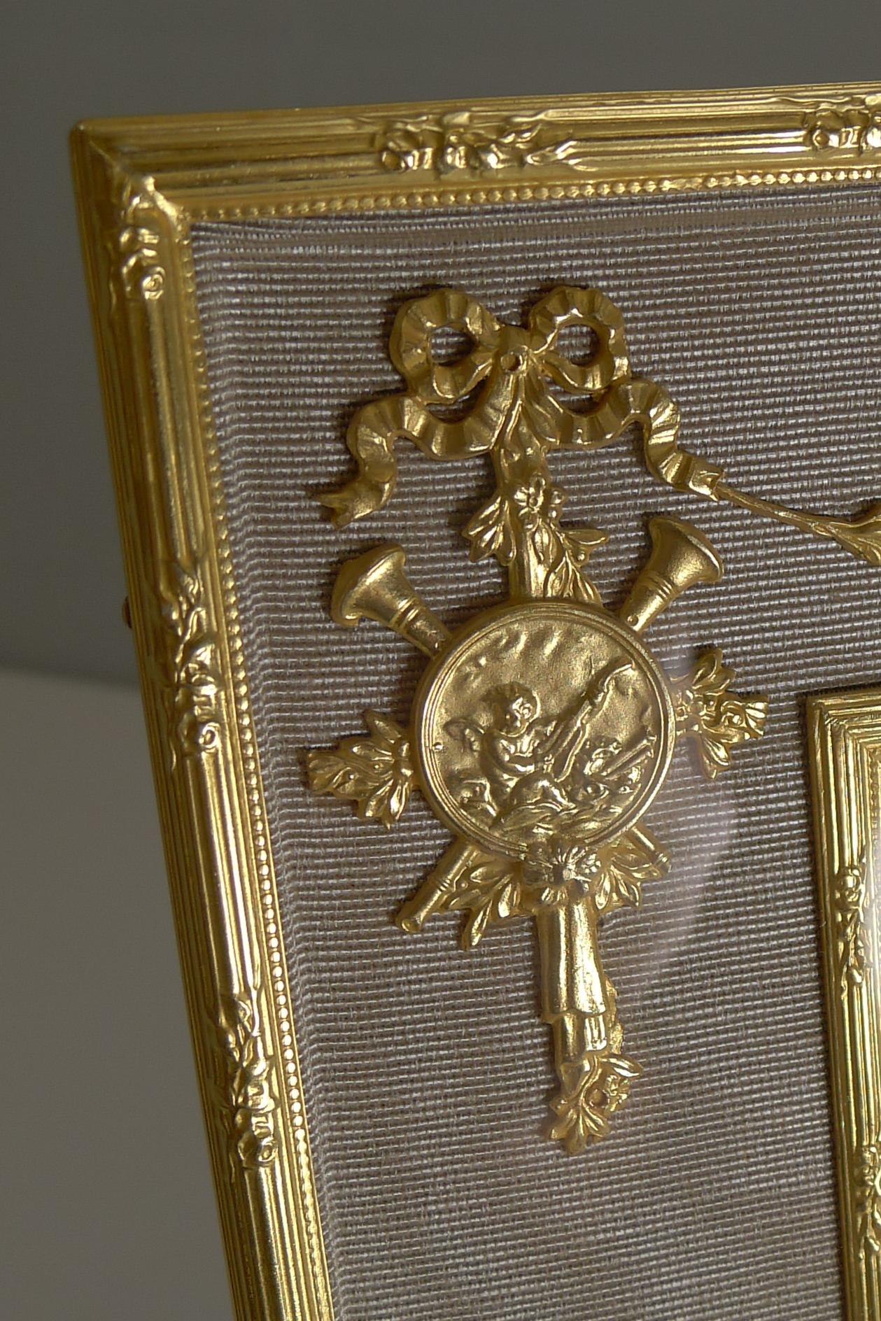 Edwardian Grand Antique French Gilded Bronze Photograph / Picture Frame, circa 1900