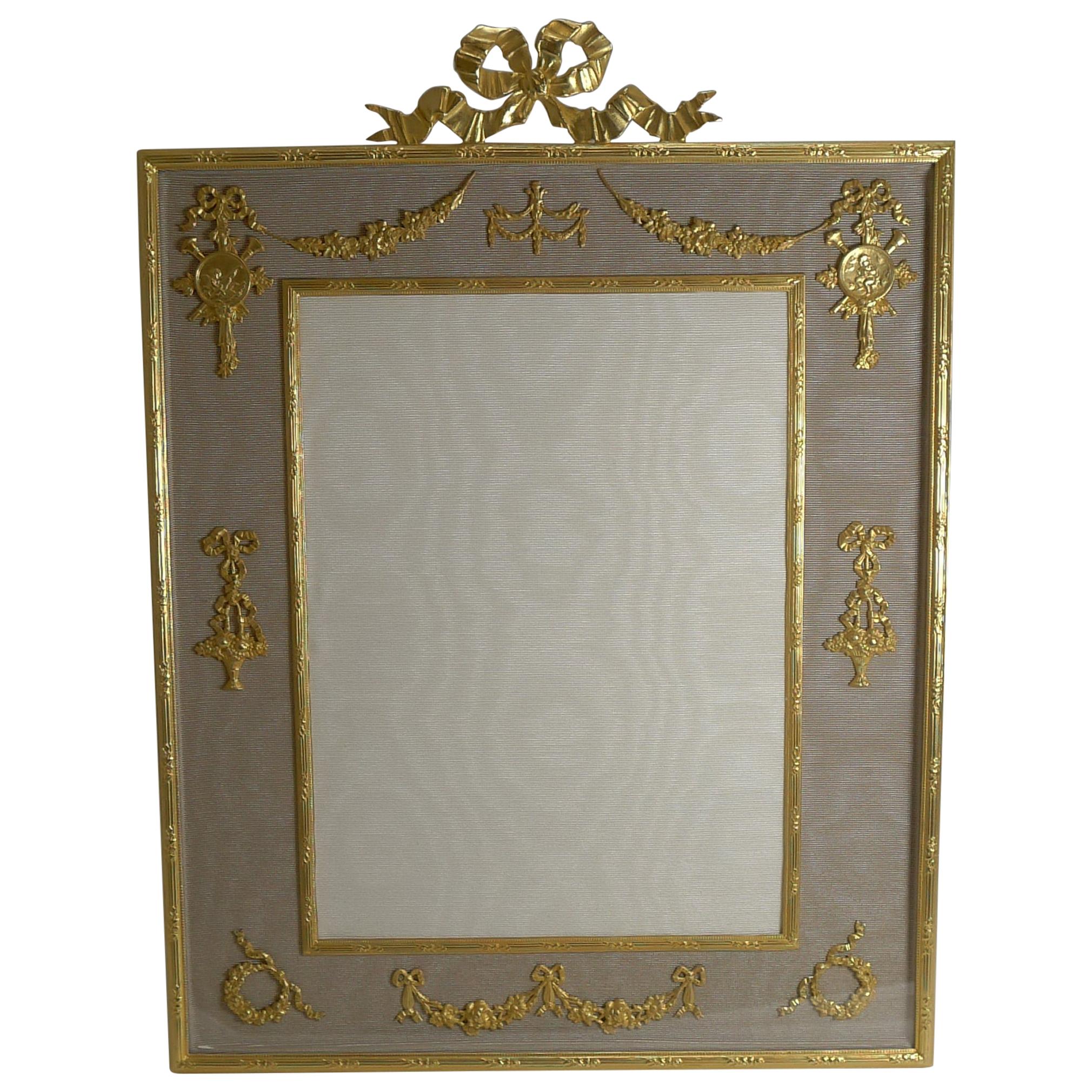 Grand Antique French Gilded Bronze Photograph / Picture Frame, circa 1900