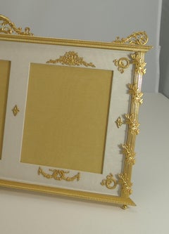 Grand Antique French Gilded Bronze Triple Photograph / Picture Frame, circa 1900