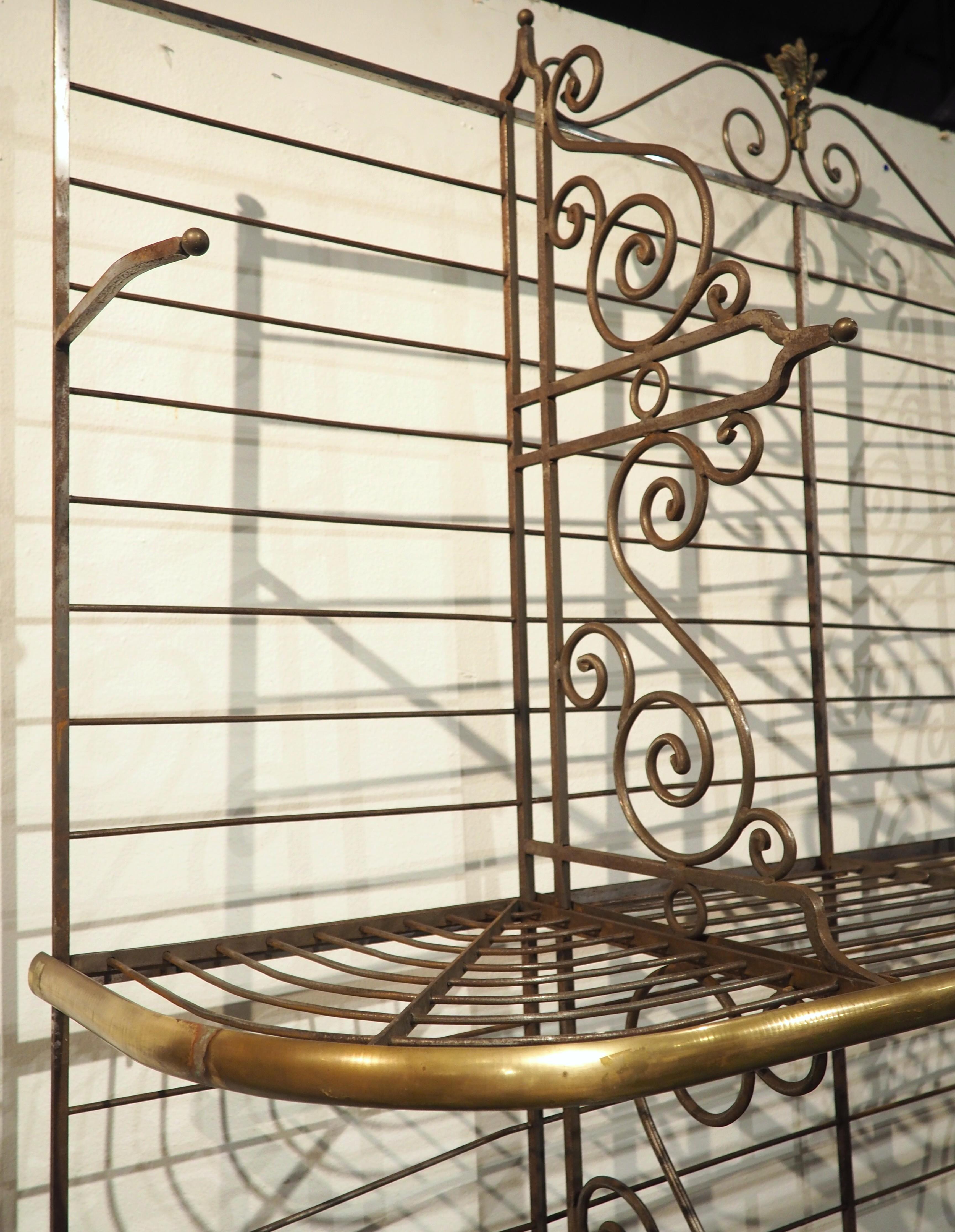 Grand Antique French Iron and Brass Boulangerie Baker’s Rack, Circa 1900 For Sale 5