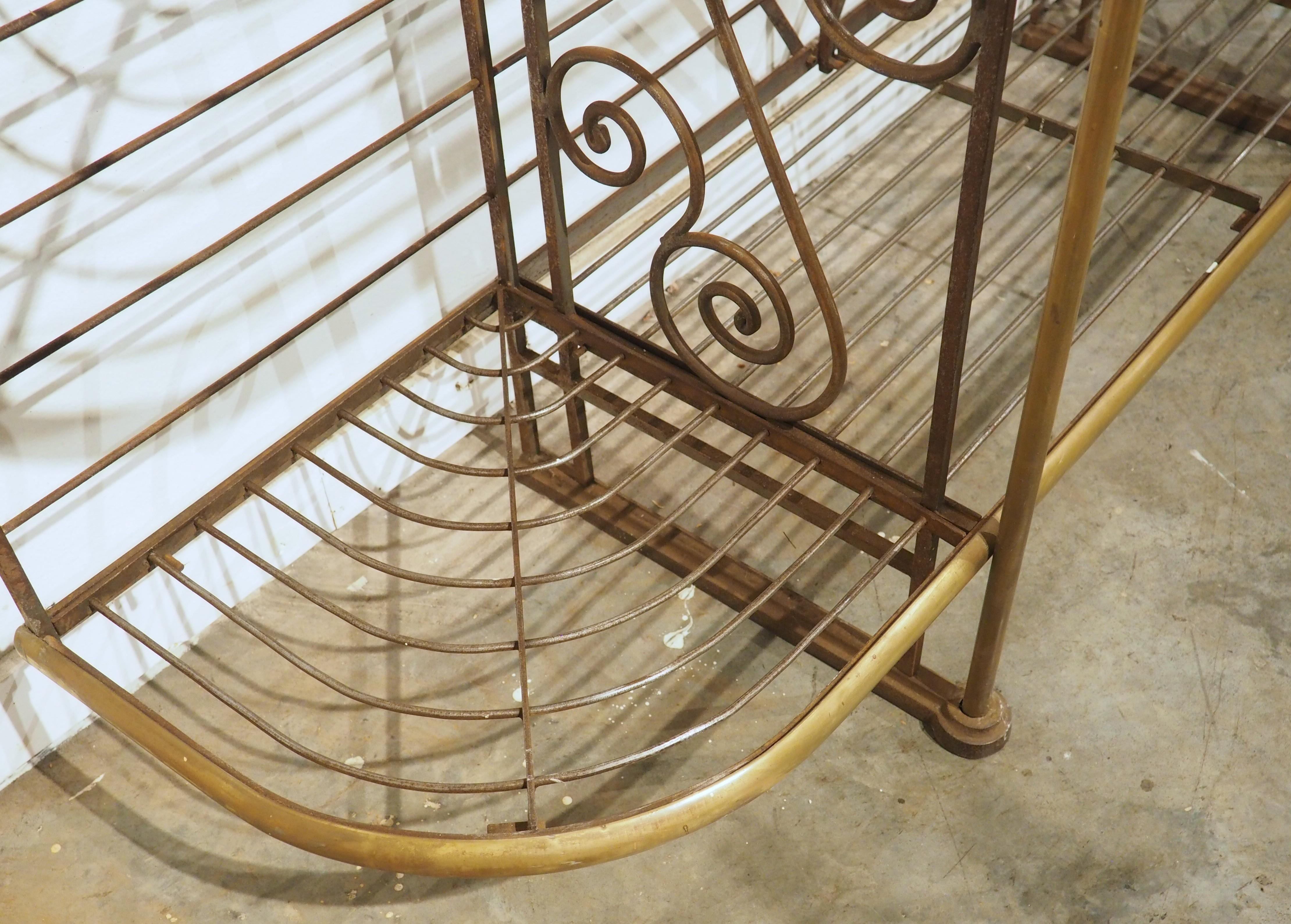 Grand Antique French Iron and Brass Boulangerie Baker’s Rack, Circa 1900 For Sale 6