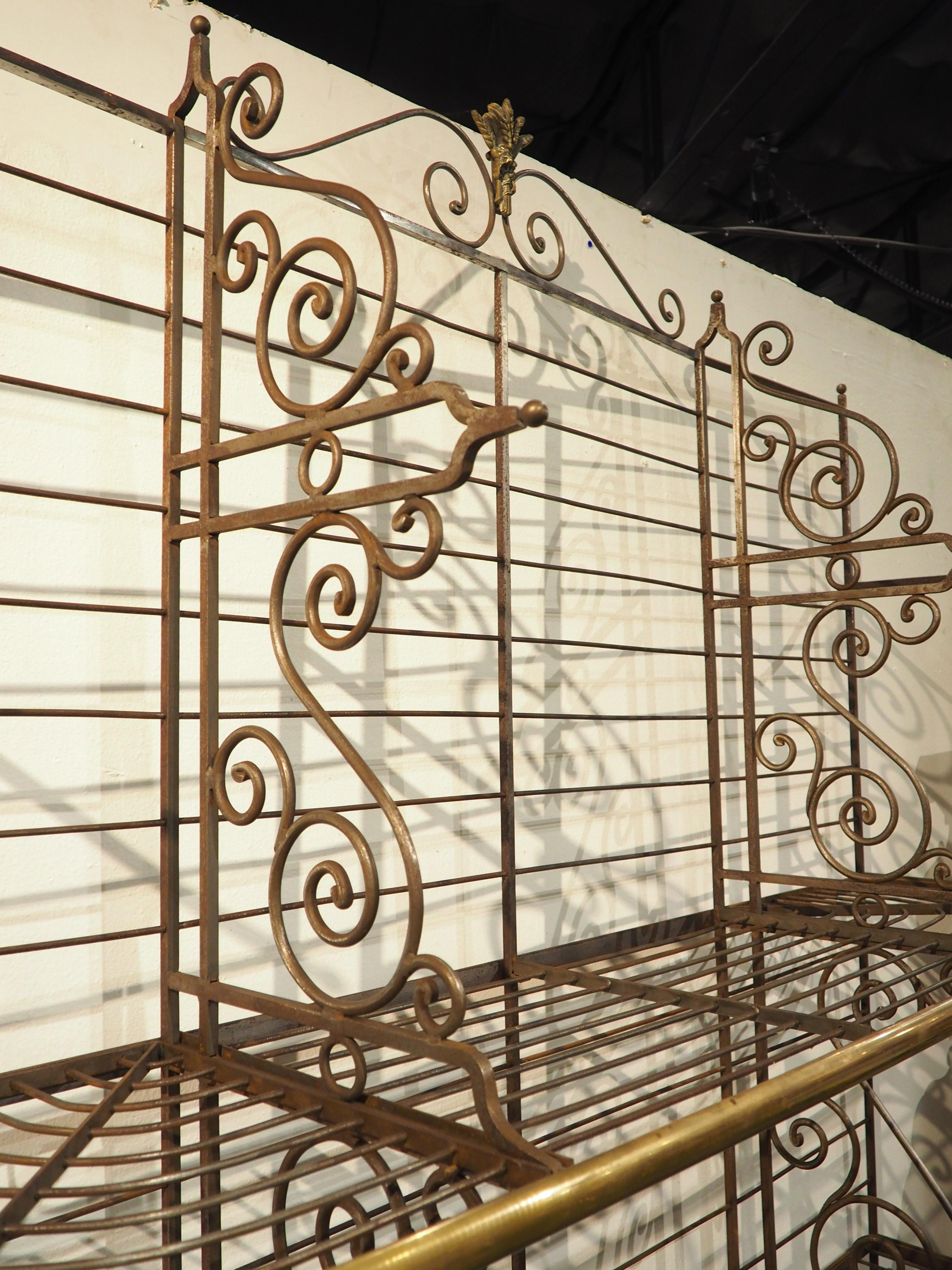 Grand Antique French Iron and Brass Boulangerie Baker’s Rack, Circa 1900 For Sale 7