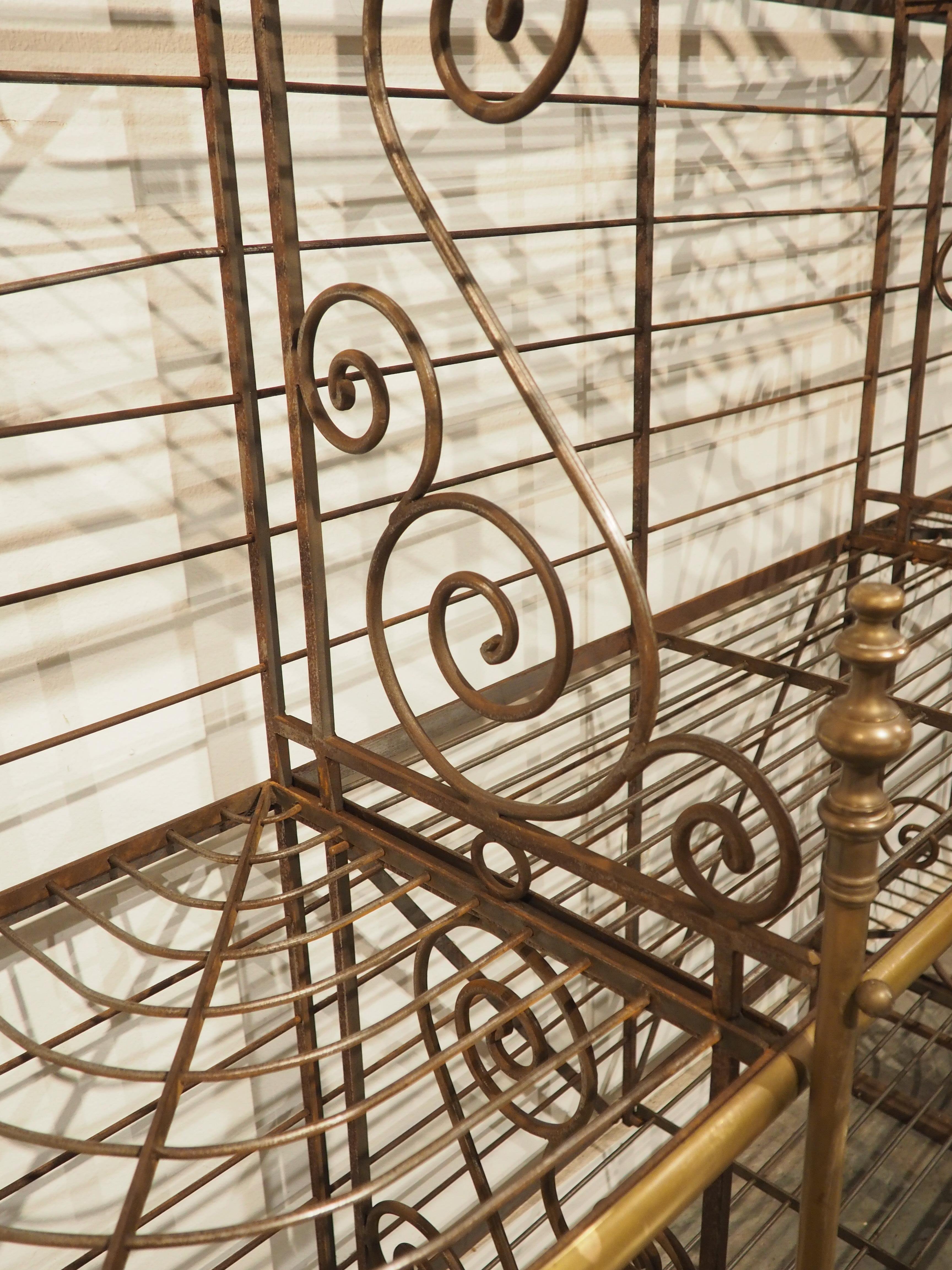 Grand Antique French Iron and Brass Boulangerie Baker’s Rack, Circa 1900 For Sale 8