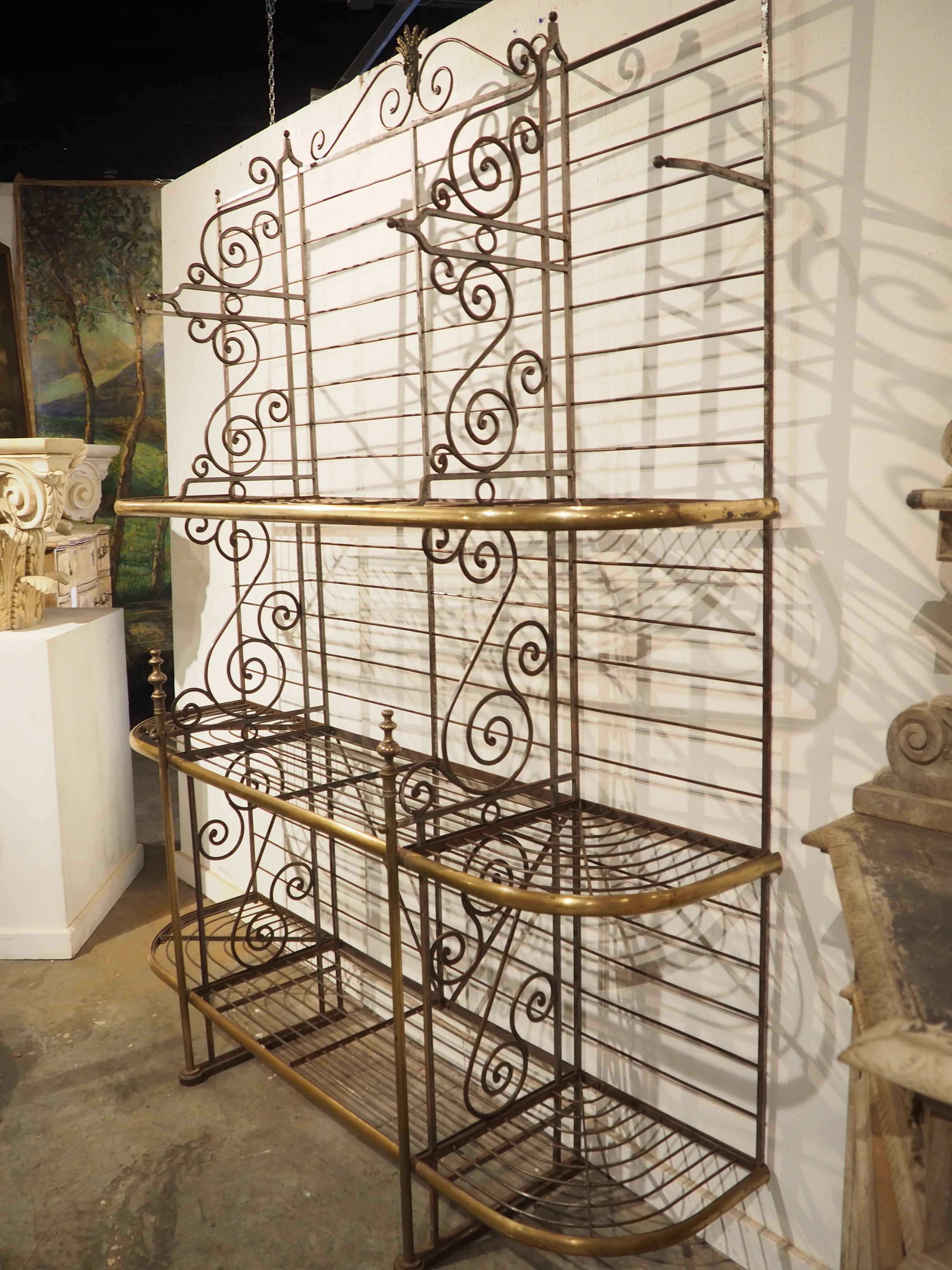 Grand Antique French Iron and Brass Boulangerie Baker’s Rack, Circa 1900 For Sale 11