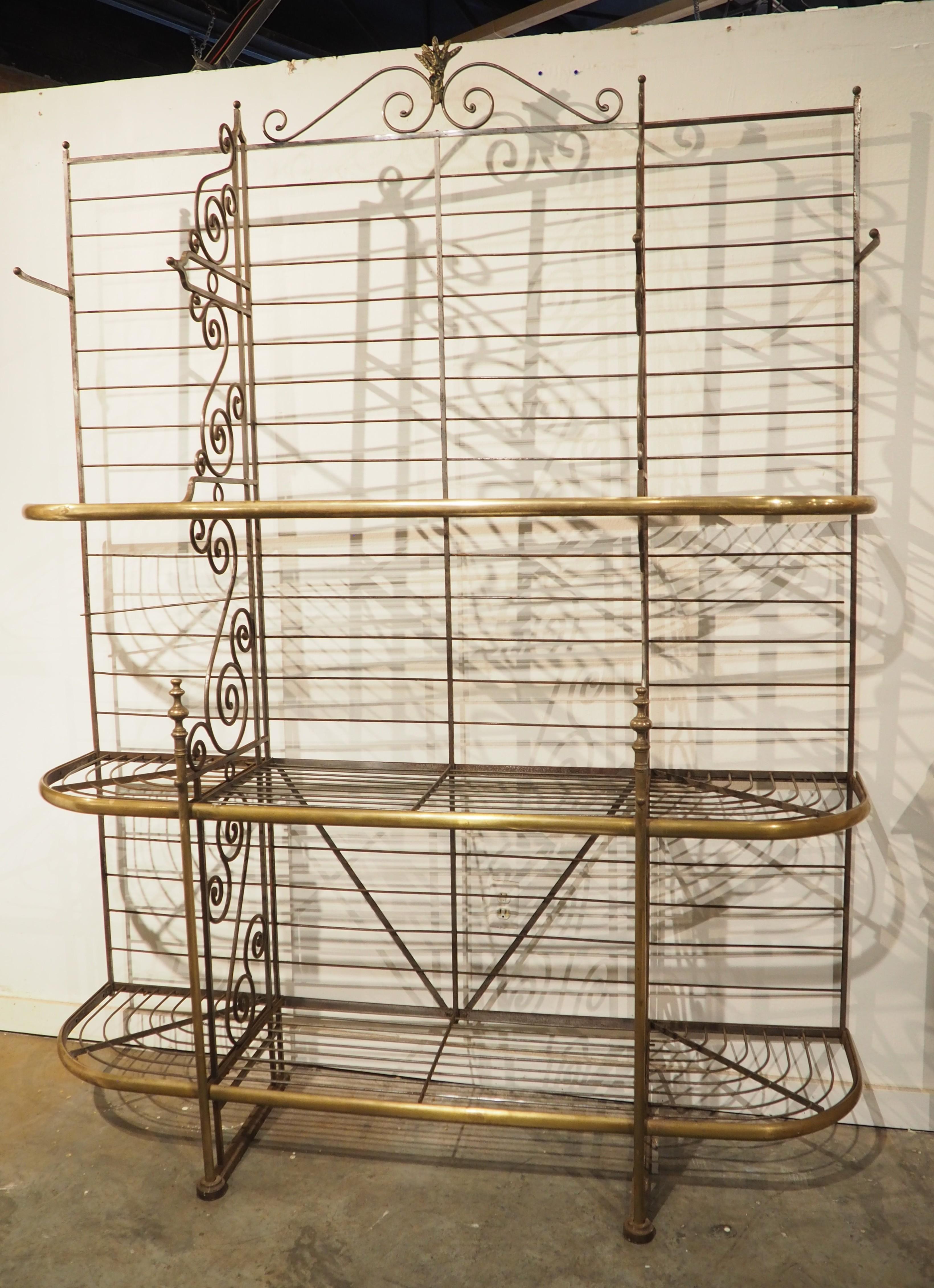 Grand Antique French Iron and Brass Boulangerie Baker’s Rack, Circa 1900 For Sale 13