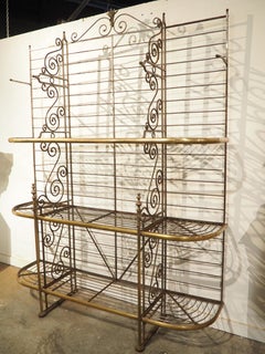 Grand Antique French Iron and Brass Boulangerie Baker’s Rack, Circa 1900