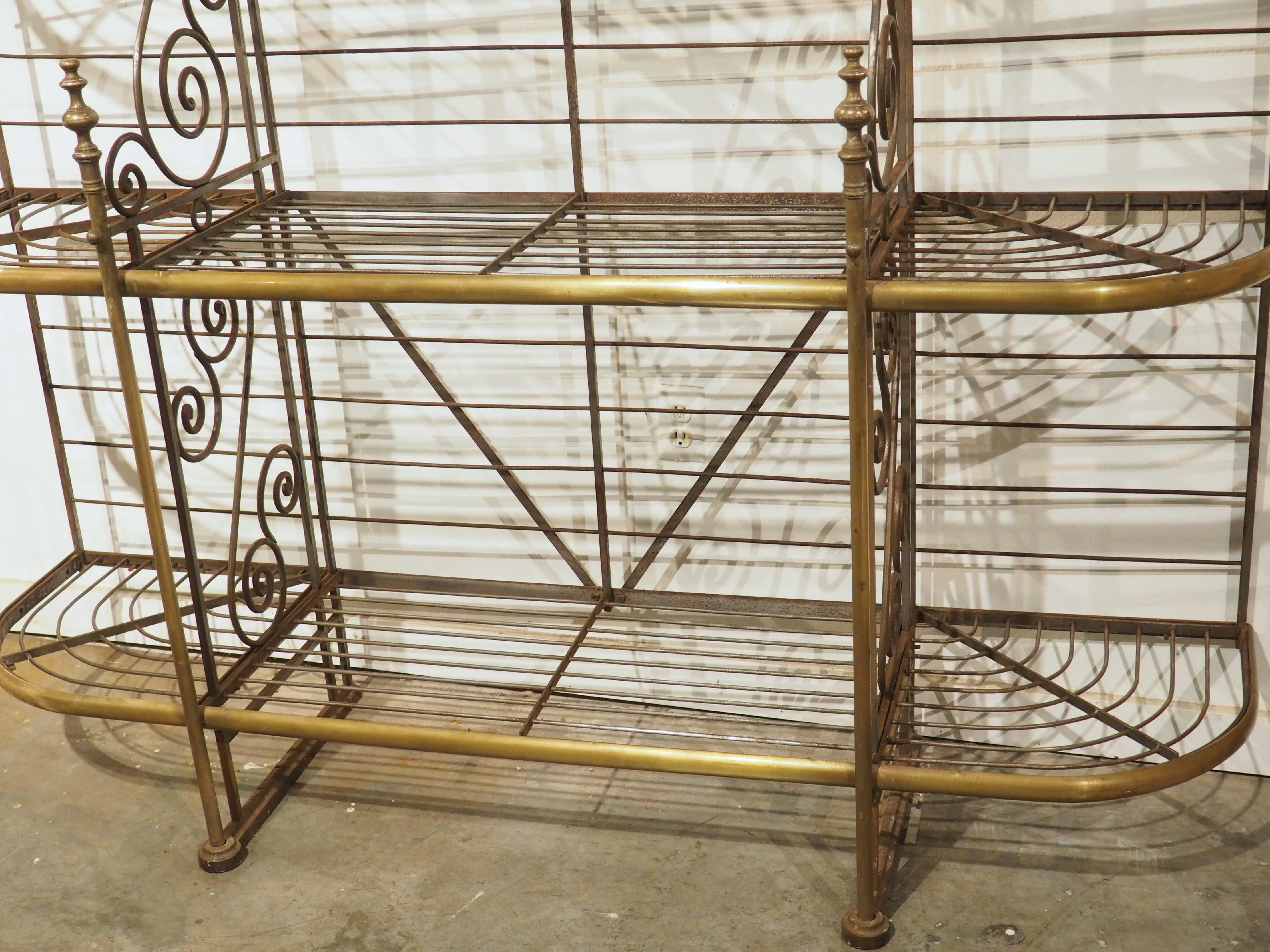 Grand Antique French Iron and Brass Boulangerie Baker’s Rack, Circa 1900 In Good Condition For Sale In Dallas, TX