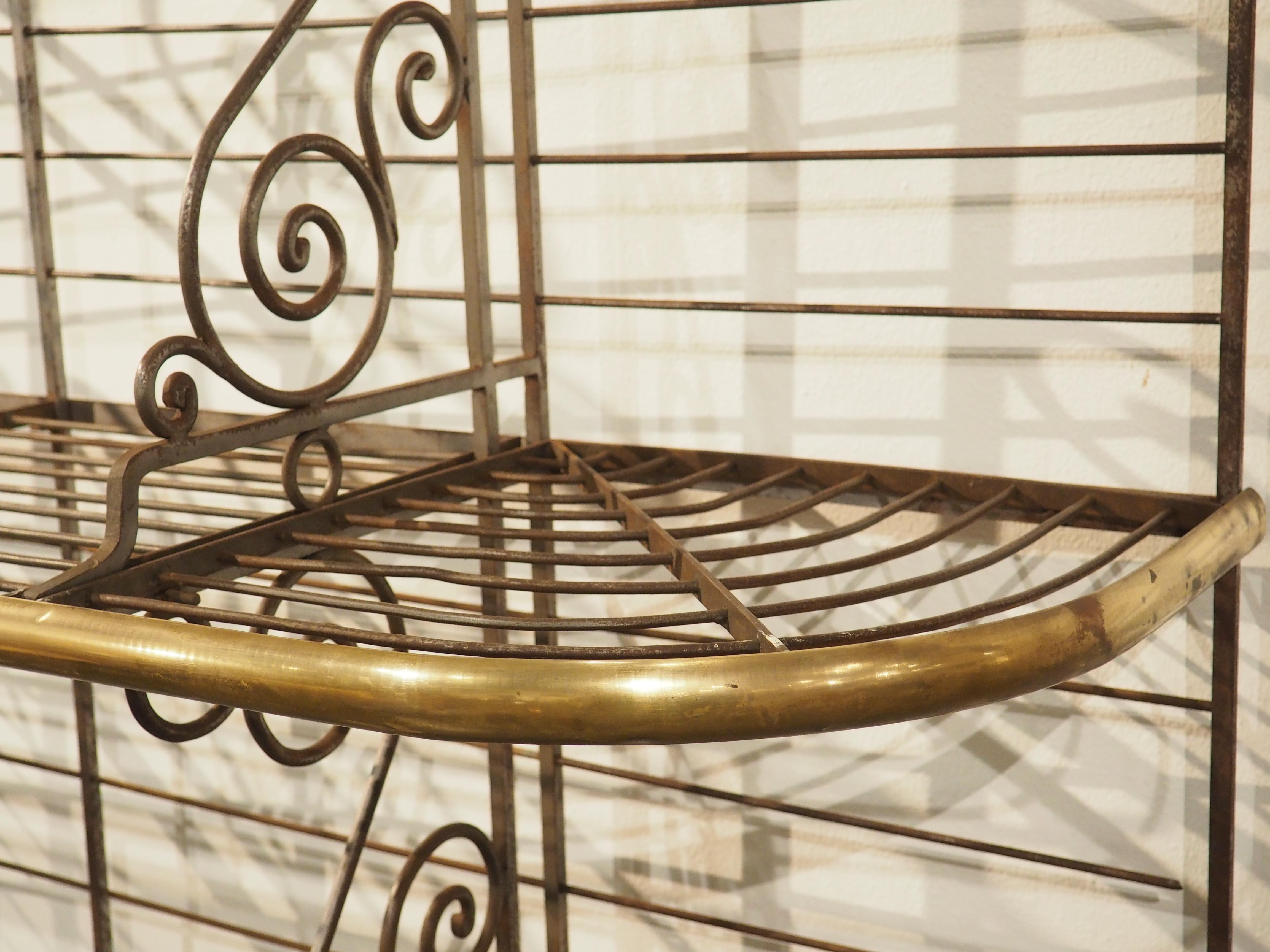 Early 20th Century Grand Antique French Iron and Brass Boulangerie Baker’s Rack, Circa 1900 For Sale