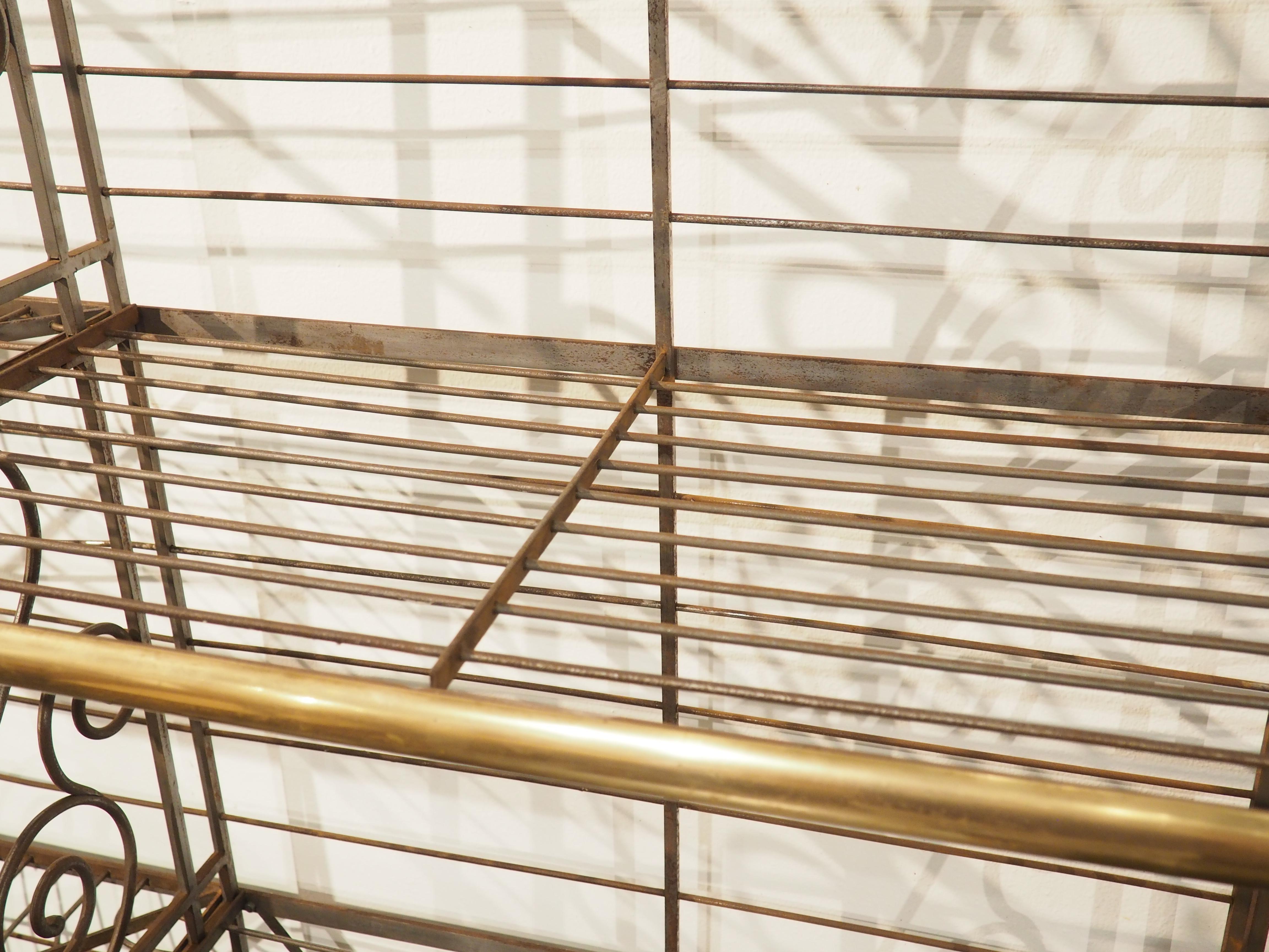 Grand Antique French Iron and Brass Boulangerie Baker’s Rack, Circa 1900 For Sale 1