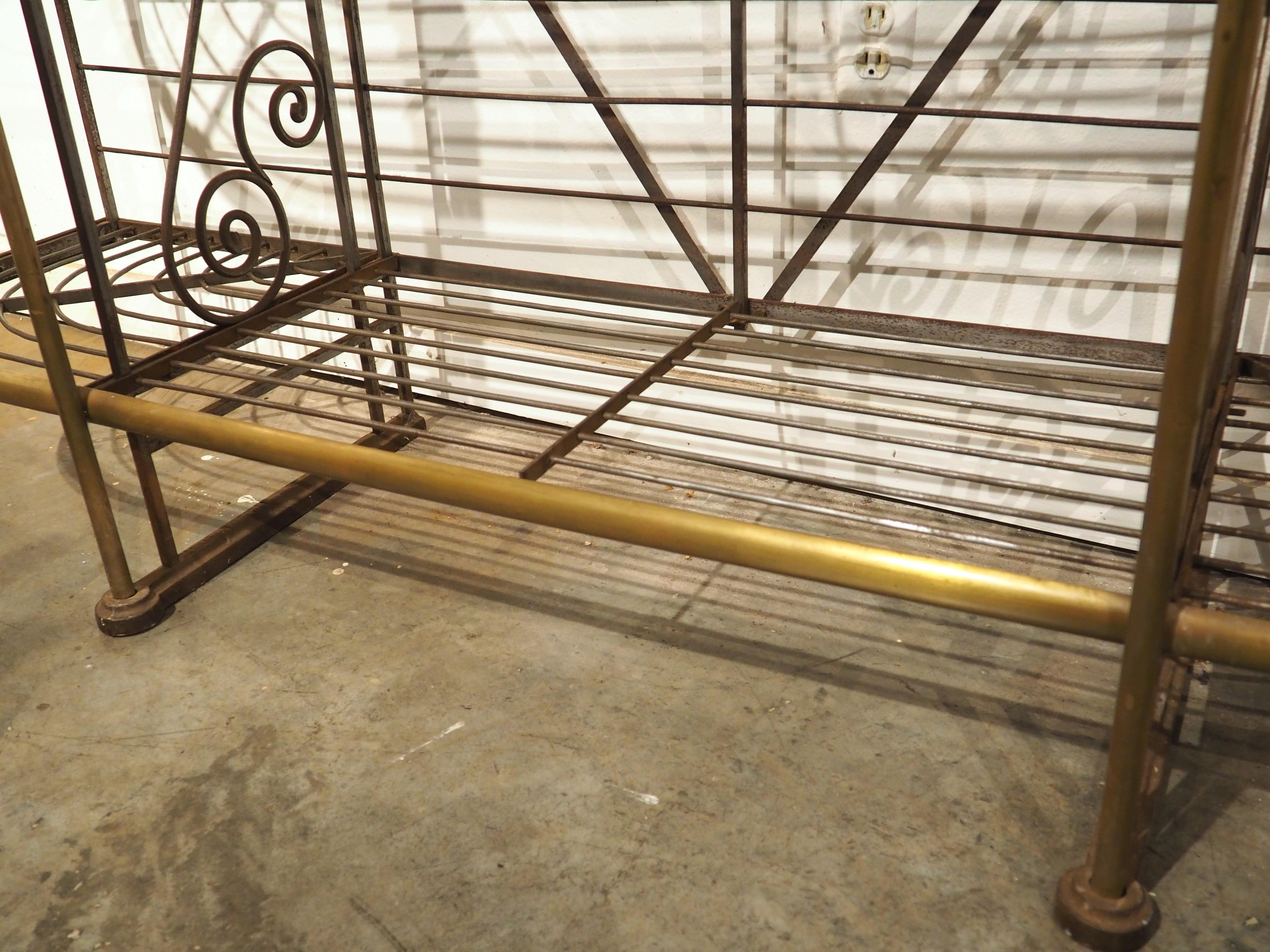 Grand Antique French Iron and Brass Boulangerie Baker’s Rack, Circa 1900 For Sale 4
