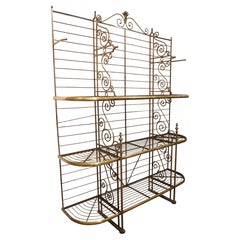 Grand Antique French Iron and Brass Boulangerie Baker’s Rack, Circa 1900