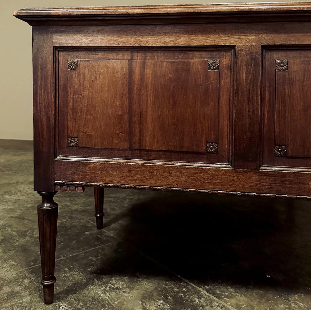 Grand Antique French Louis XVI Neoclassical Walnut Executive Desk 13