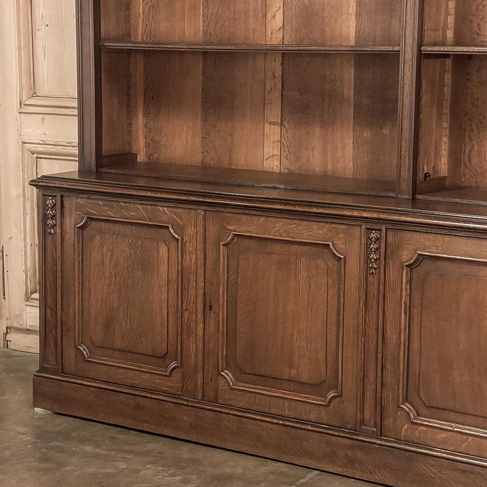 Grand Antique French Neoclassical Open Bookcase For Sale 9