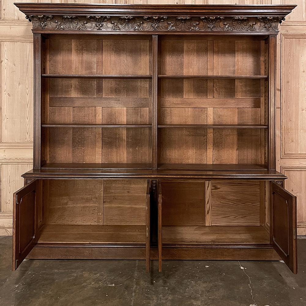 Renaissance Revival Grand Antique French Neoclassical Open Bookcase For Sale