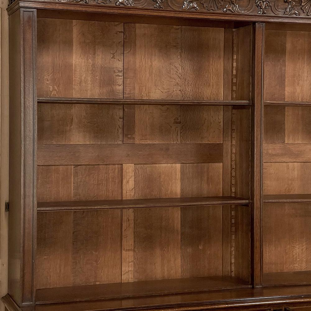 Grand Antique French Neoclassical Open Bookcase In Good Condition For Sale In Dallas, TX