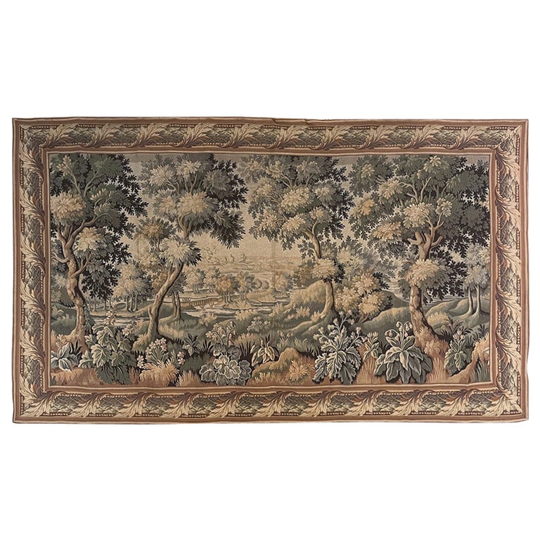Tapisserie murale Gobelin française vintage Scène de chasse / Scène de pique-nique. - France Tapisserie murale Gobelin française vintage Scène de chasse / Scène de pique-nique. - France