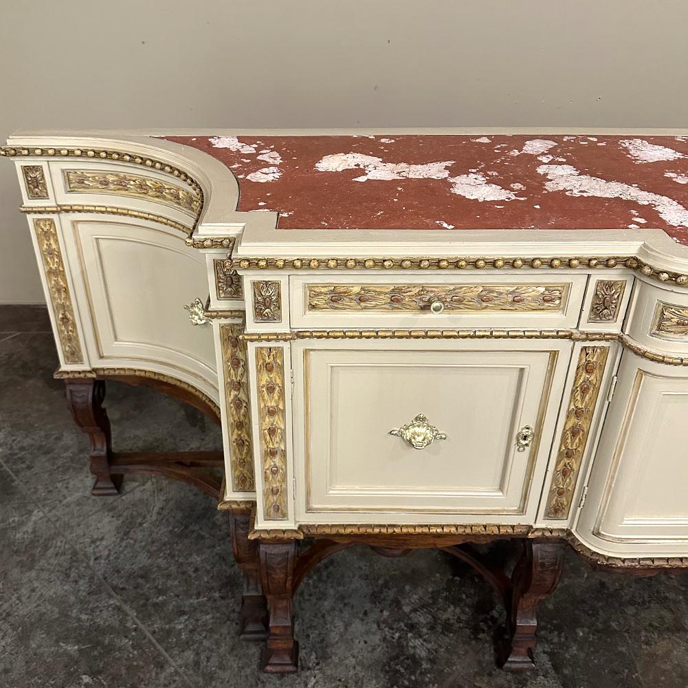 Große antike italienische neoklassizistische Barock-Konsole ~ Barock bemalt ~ Buffet im Angebot 4
