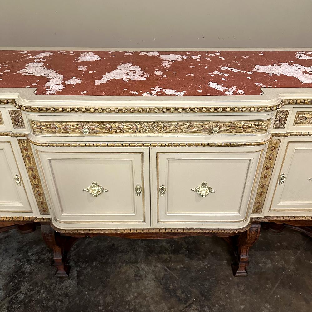Große antike italienische neoklassizistische Barock-Konsole ~ Barock bemalt ~ Buffet im Angebot 5