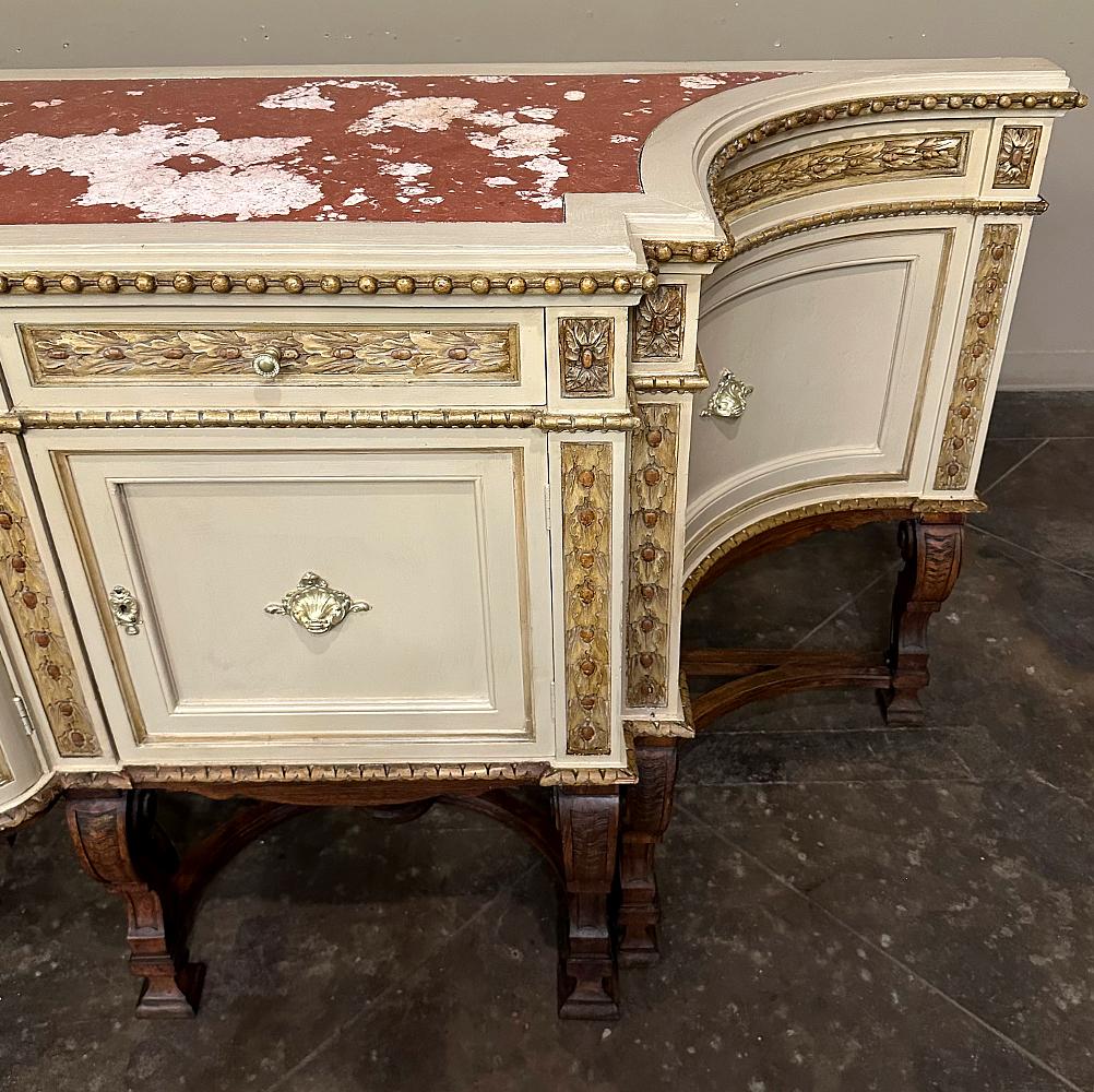 Große antike italienische neoklassizistische Barock-Konsole ~ Barock bemalt ~ Buffet im Angebot 6