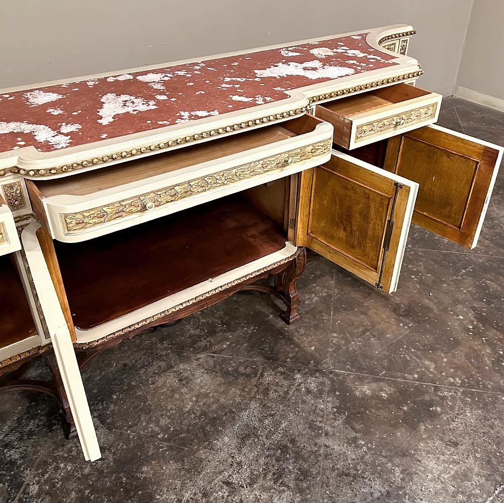 Große antike italienische neoklassizistische Barock-Konsole ~ Barock bemalt ~ Buffet im Angebot 9