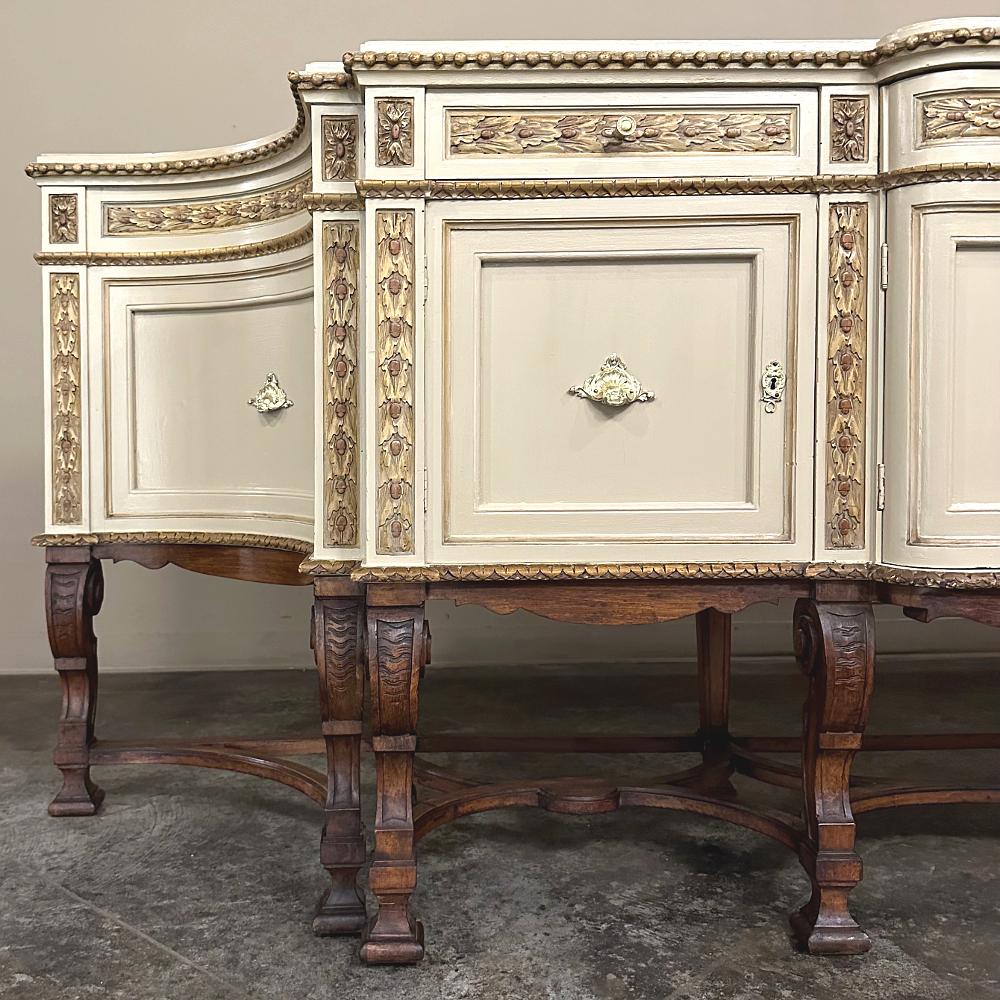 Große antike italienische neoklassizistische Barock-Konsole ~ Barock bemalt ~ Buffet im Zustand „Gut“ im Angebot in Dallas, TX