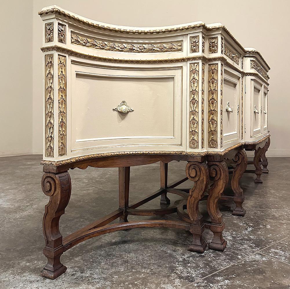 Große antike italienische neoklassizistische Barock-Konsole ~ Barock bemalt ~ Buffet im Angebot 1