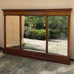 Gran Espejo Neoclásico Italiano Antiguo con Incrustaciones