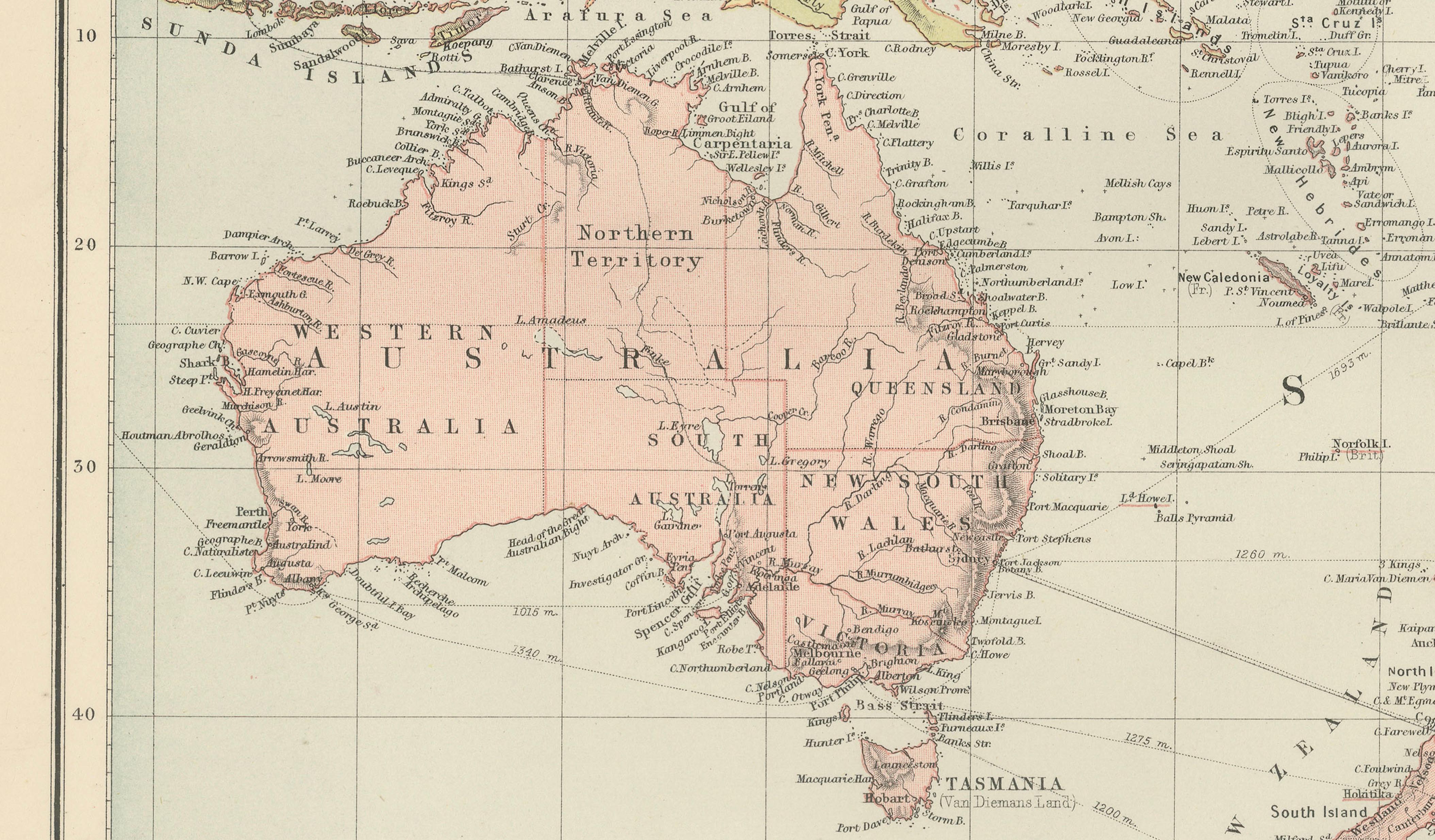 Grand Antique Map of Oceania and the Pacific Ocean – Australia & America, 1884