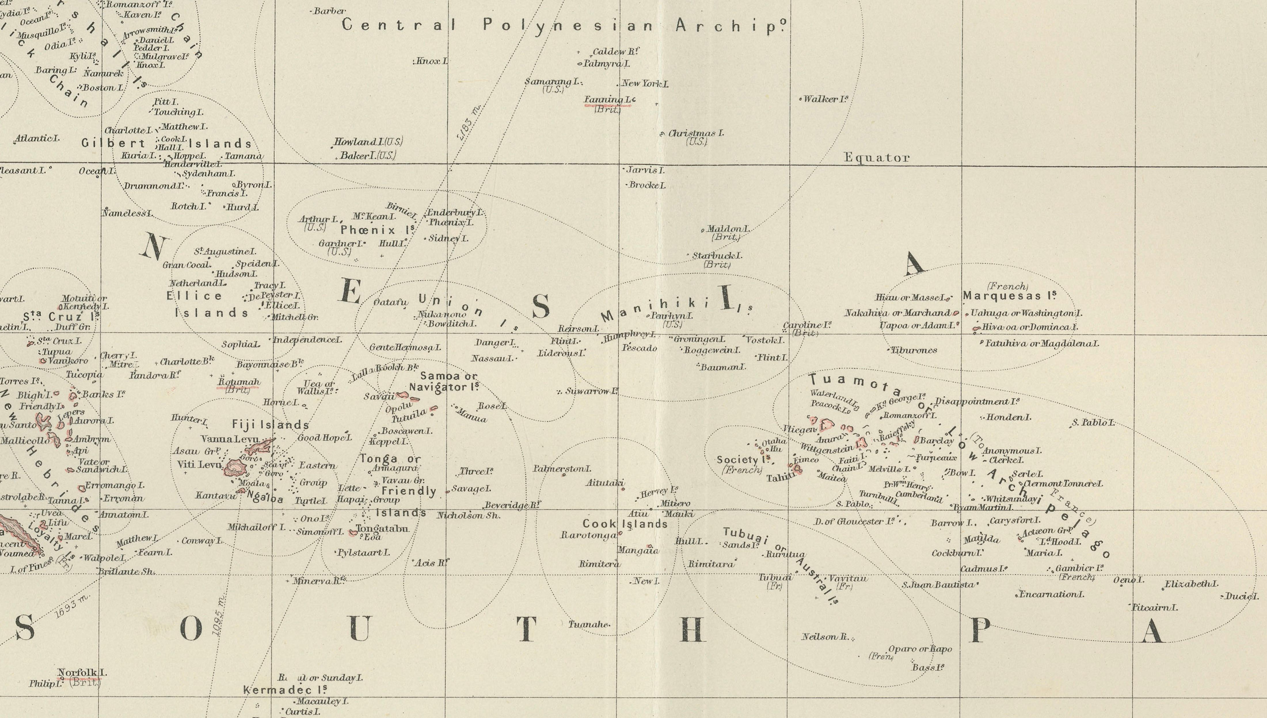 Grand Antique Map of Oceania and the Pacific Ocean – Australia & America, 1884
