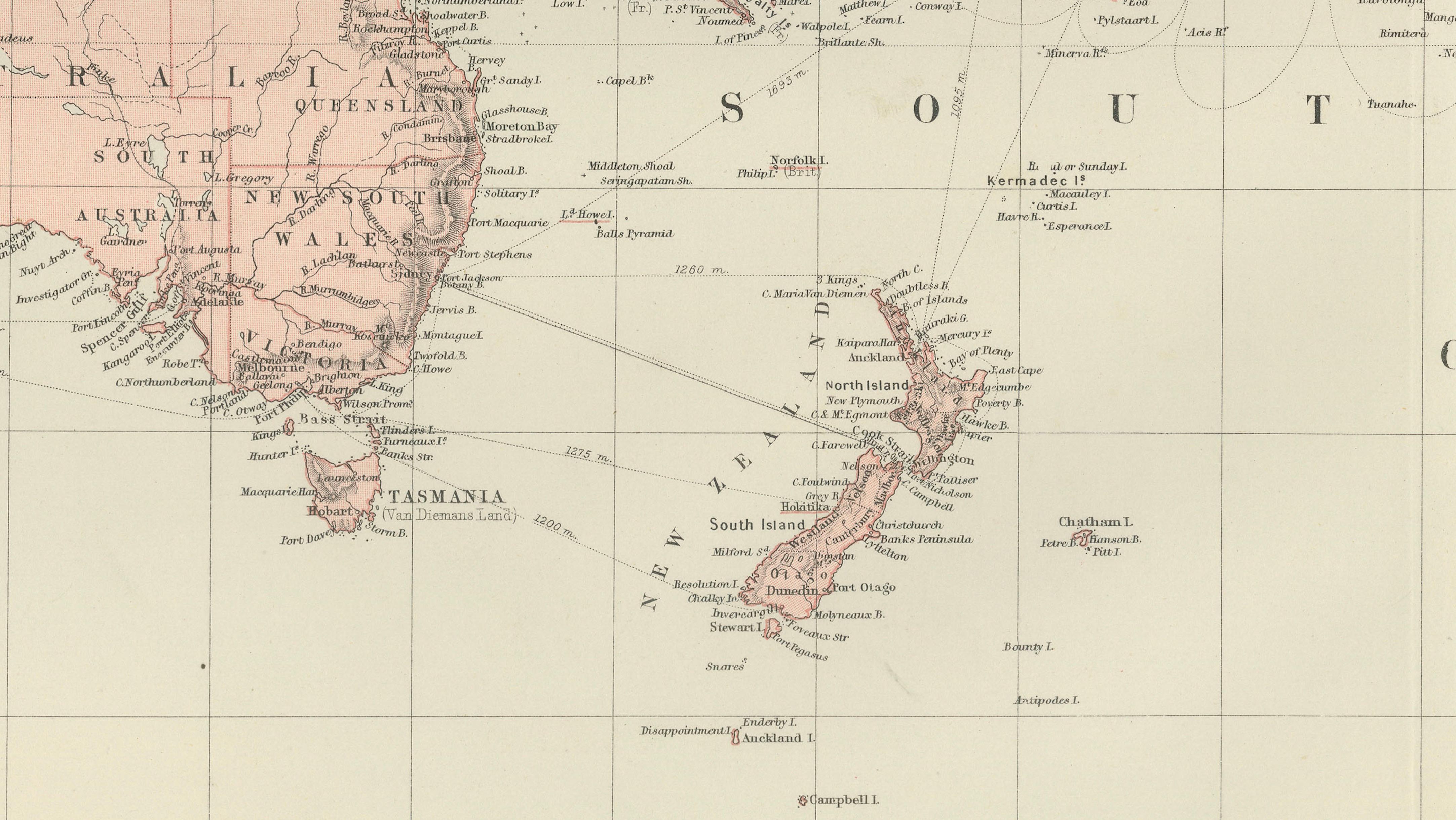 Grand Antique Map of Oceania and the Pacific Ocean – Australia & America, 1884