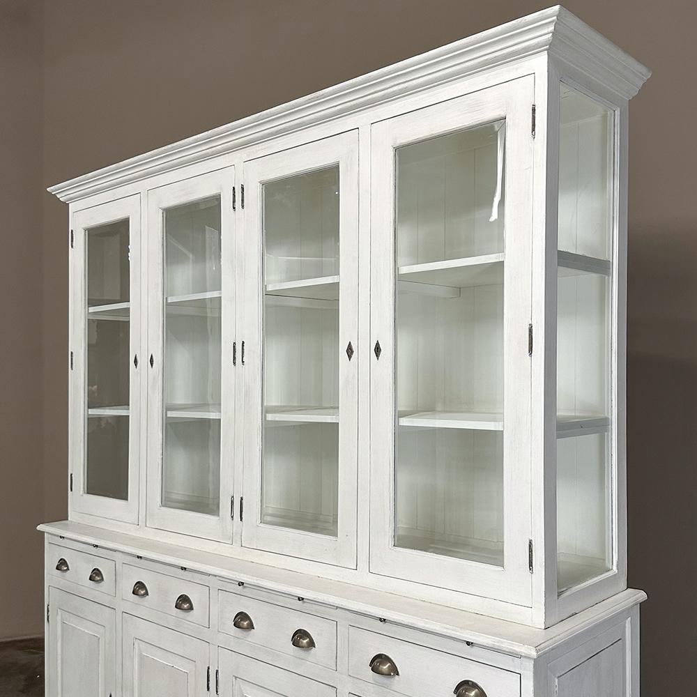Grand Antique Neoclassical Painted Bookcase For Sale 7